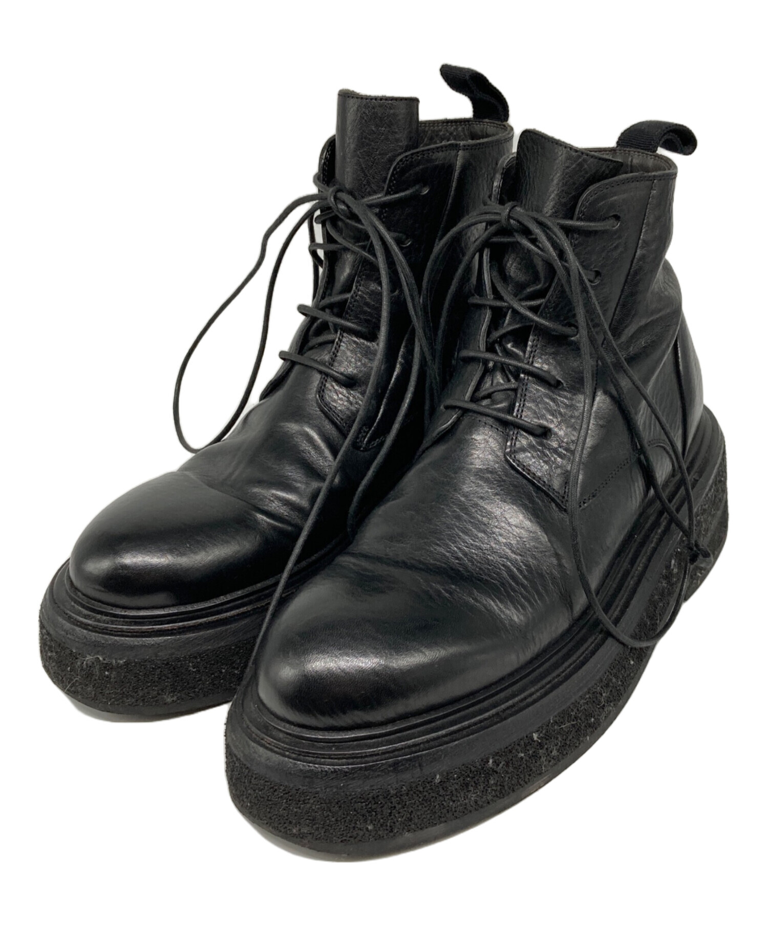 中古・古着通販】Marsell (マルセル) レースアップブーツ ブラック