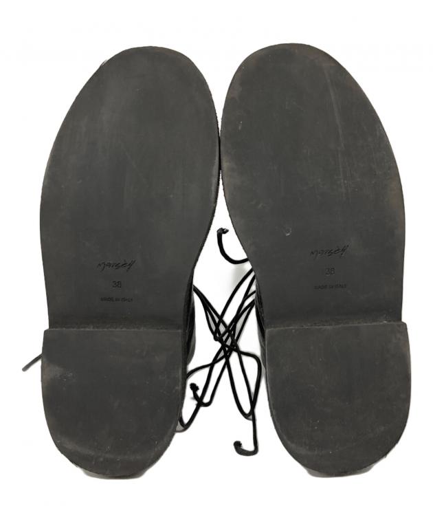 中古・古着通販】marsell (マルセル) レースアップブーツ ブラック