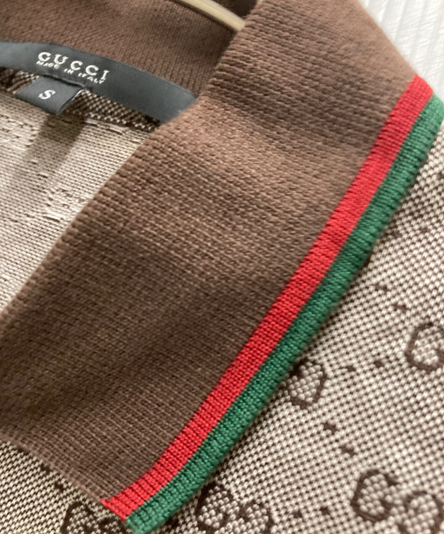 中古・古着通販】GUCCI (グッチ) GG柄 シェリーライン 半袖ポロシャツ