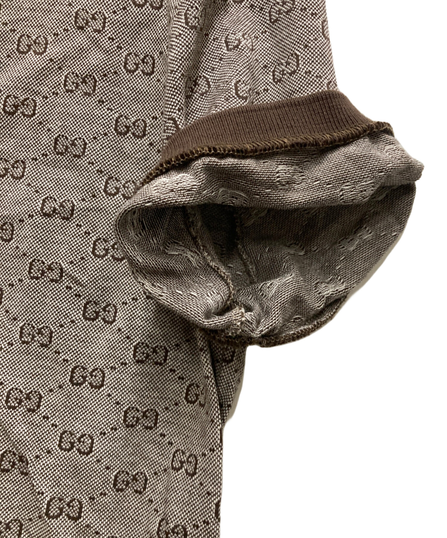 中古・古着通販】GUCCI (グッチ) GG柄 シェリーライン 半袖ポロシャツ