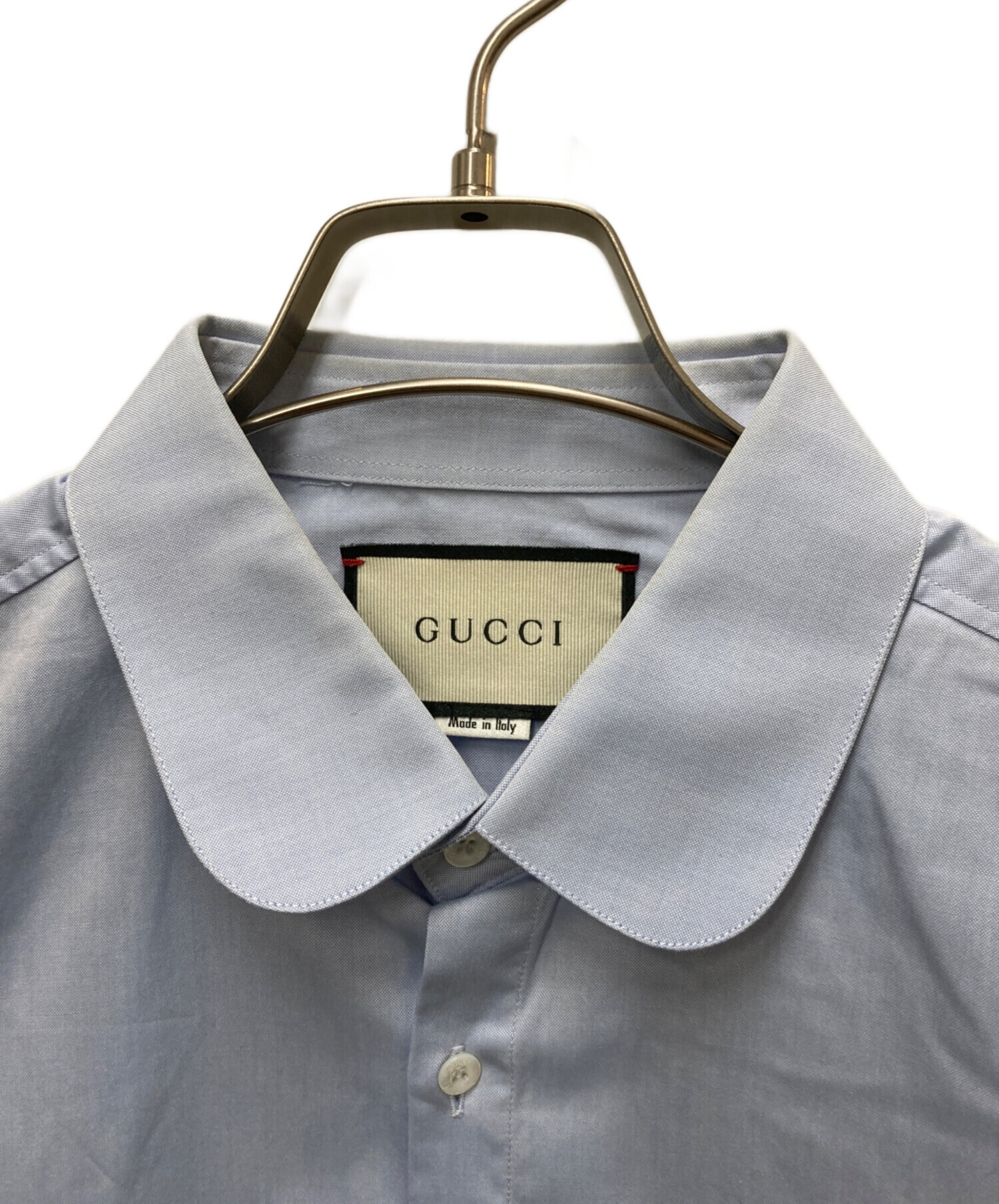 中古・古着通販】GUCCI (グッチ) バタフライ刺繍シャツ スカイブルー