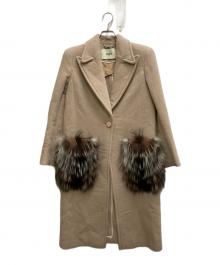 美品✨FENDI フェンディ カシミヤ ヴィンテージ ロングコート 42 レッド 美品✨FENDI フェンディ カシミヤ ヴィンテージ ロングコート 42