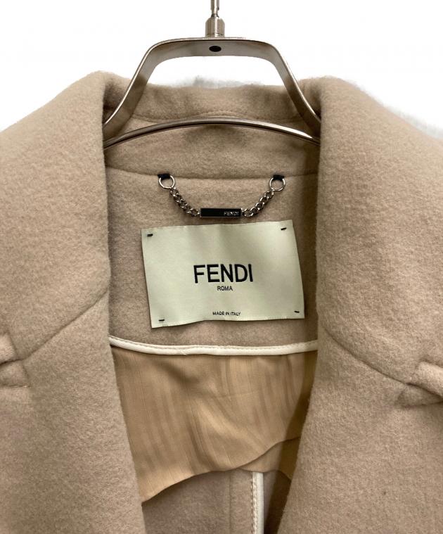 美品❢ダブルフェイス　ウール100%　コート　38 FENDI　フェンディ 楽天市場】【中古】FENDI フェンディ コート ワンピコート キャメル