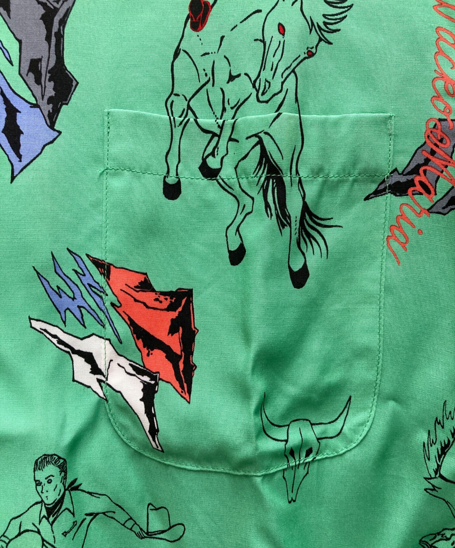 WACKO MARIA L/S Tシャツ　ワコマリア プリントグリーン 中古・古着通販】WACKO MARIA (ワコマリア) HAWAIIAN SHIRT グリーン