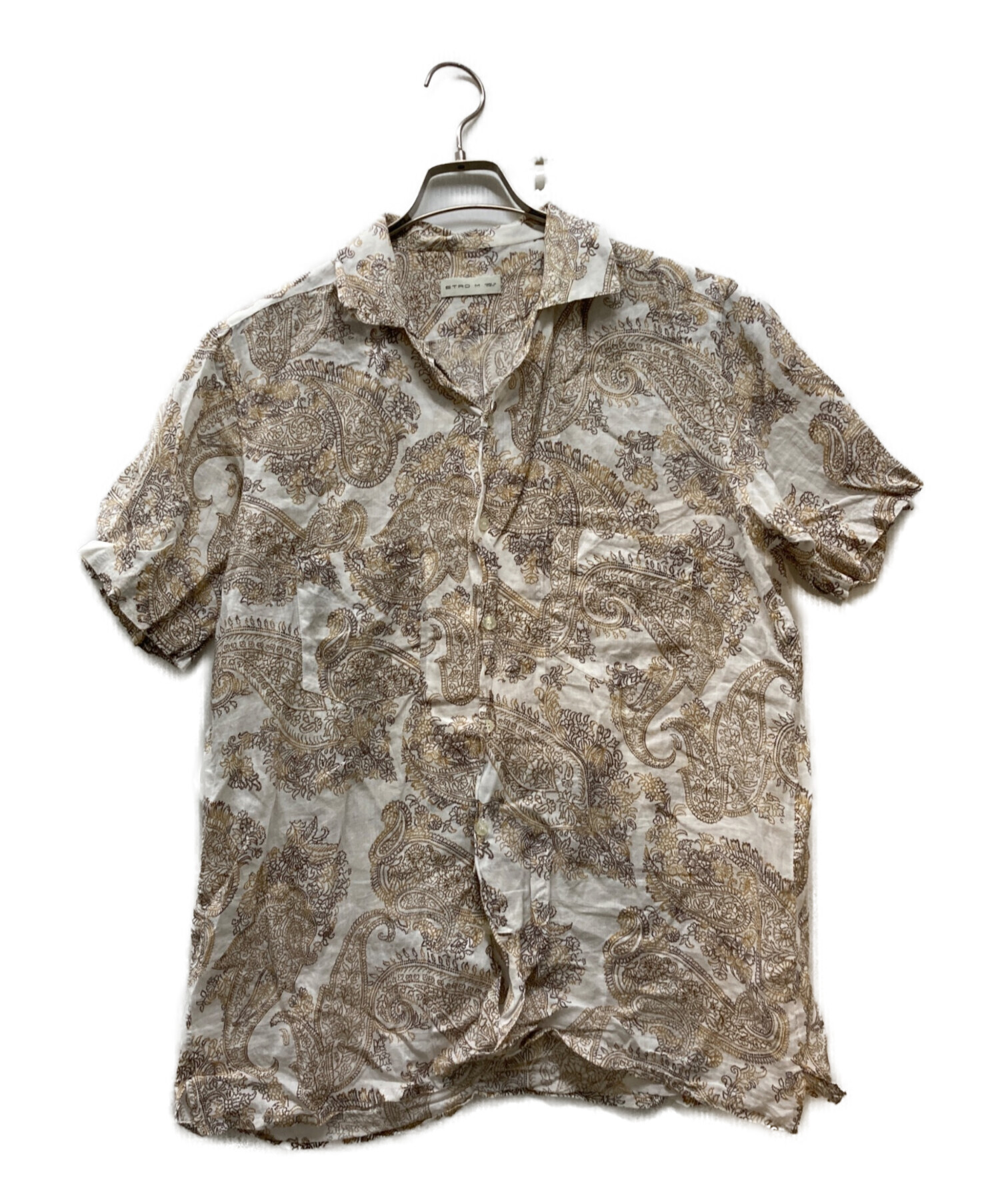 中古・古着通販】ETRO (エトロ) ペイズリーS/Sリネンシャツ ホワイト