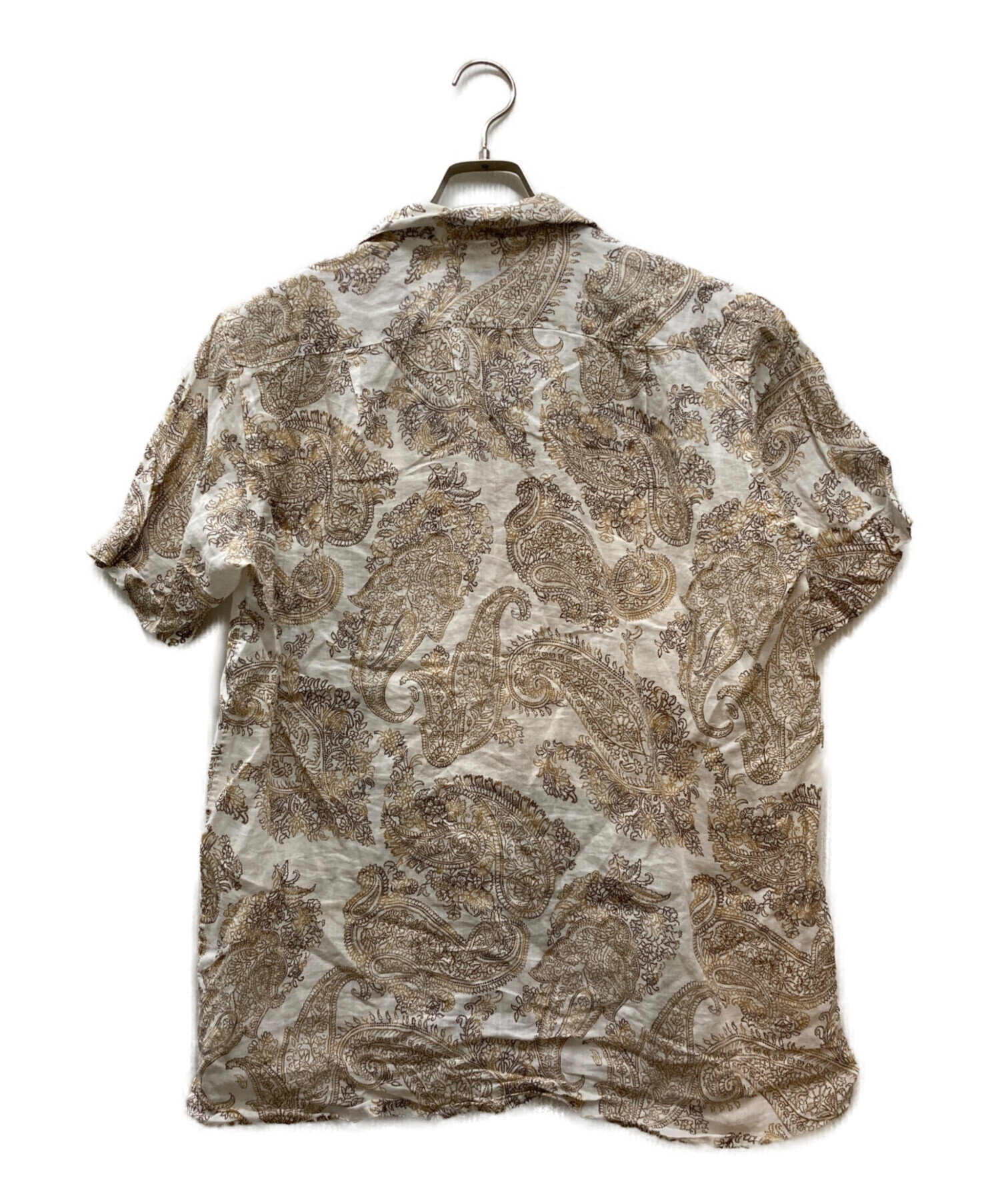 美品 エトロ リネンシャツ 大きいサイズ 44 イタリア製 ペイズリー パープル 中古・古着通販】ETRO (エトロ) ペイズリーS/Sリネンシャツ ホワイト