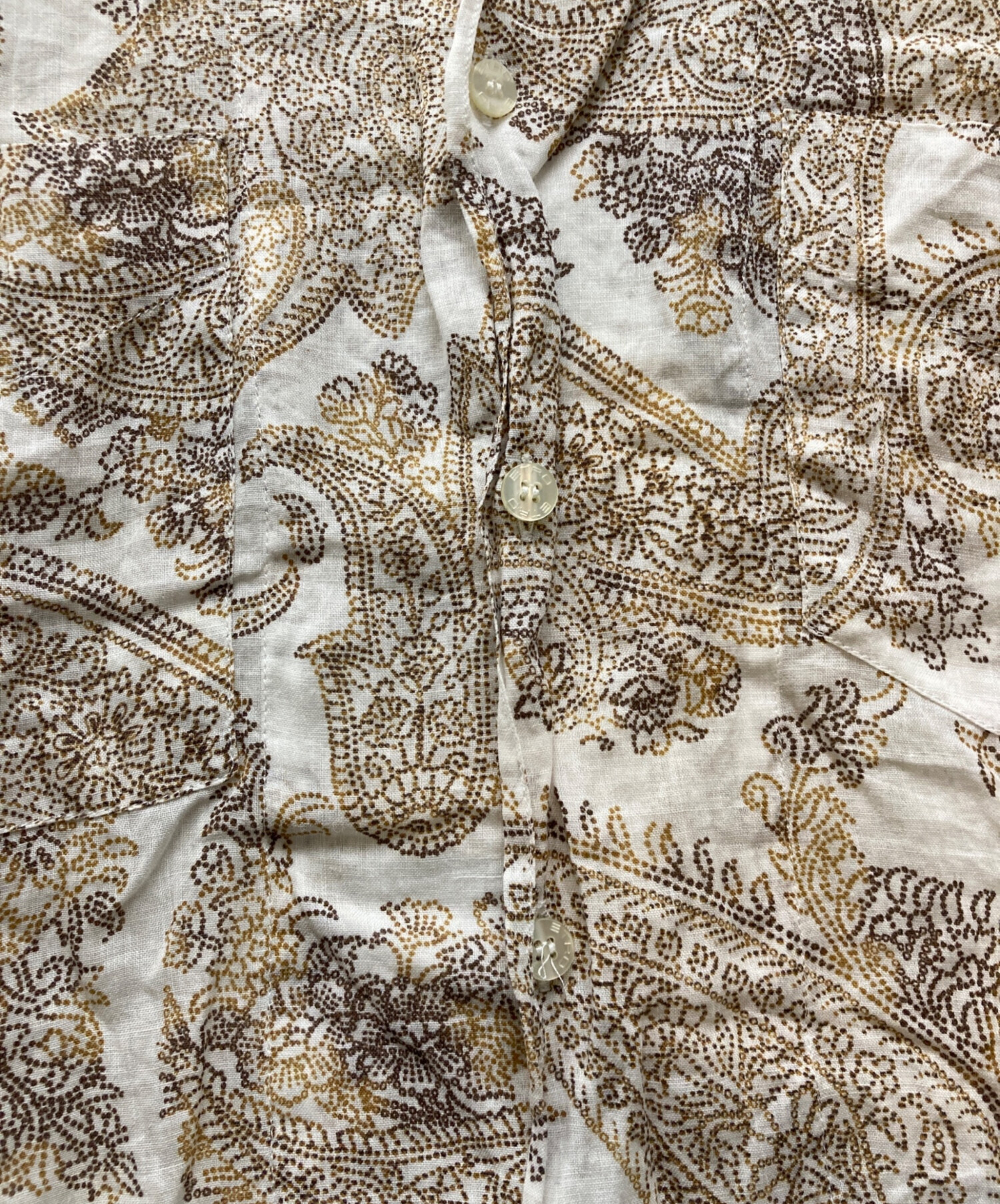 中古・古着通販】ETRO (エトロ) ペイズリーS/Sリネンシャツ ホワイト