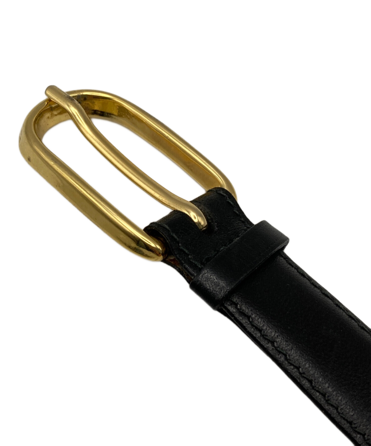 中古・古着通販】CELINE (セリーヌ) トリオンフレザーベルト ブラック 
