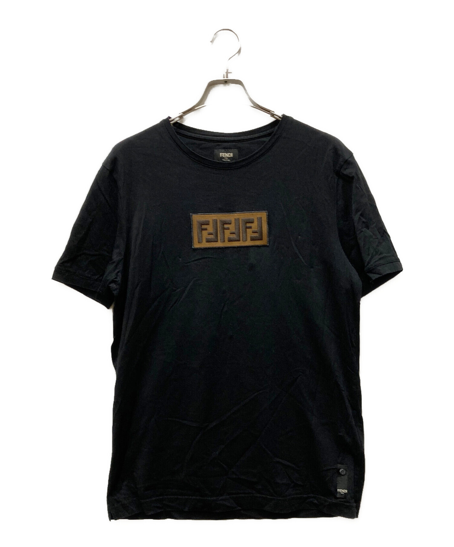FENDI 半袖 Tシャツ ロゴ 総柄 イタリア製 中古・古着通販】FENDI (フェンディ) FFボックスロゴパッチTシャツ