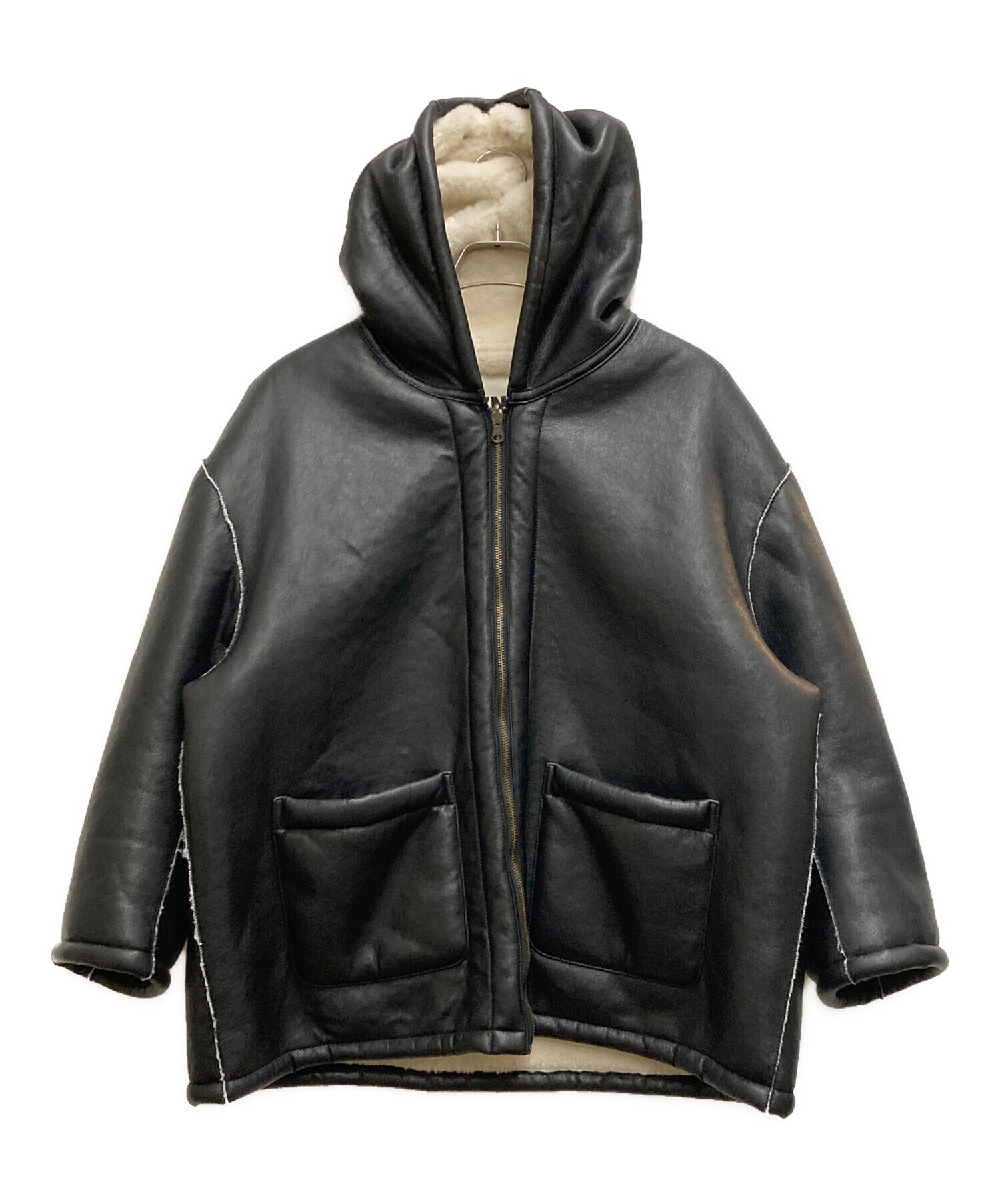 未使用品NKNIT Vegan Mouton Hooded Zip Jacket 中古・古着通販】NKNIT (ンニット) Vegan Mouton Hooded Zip