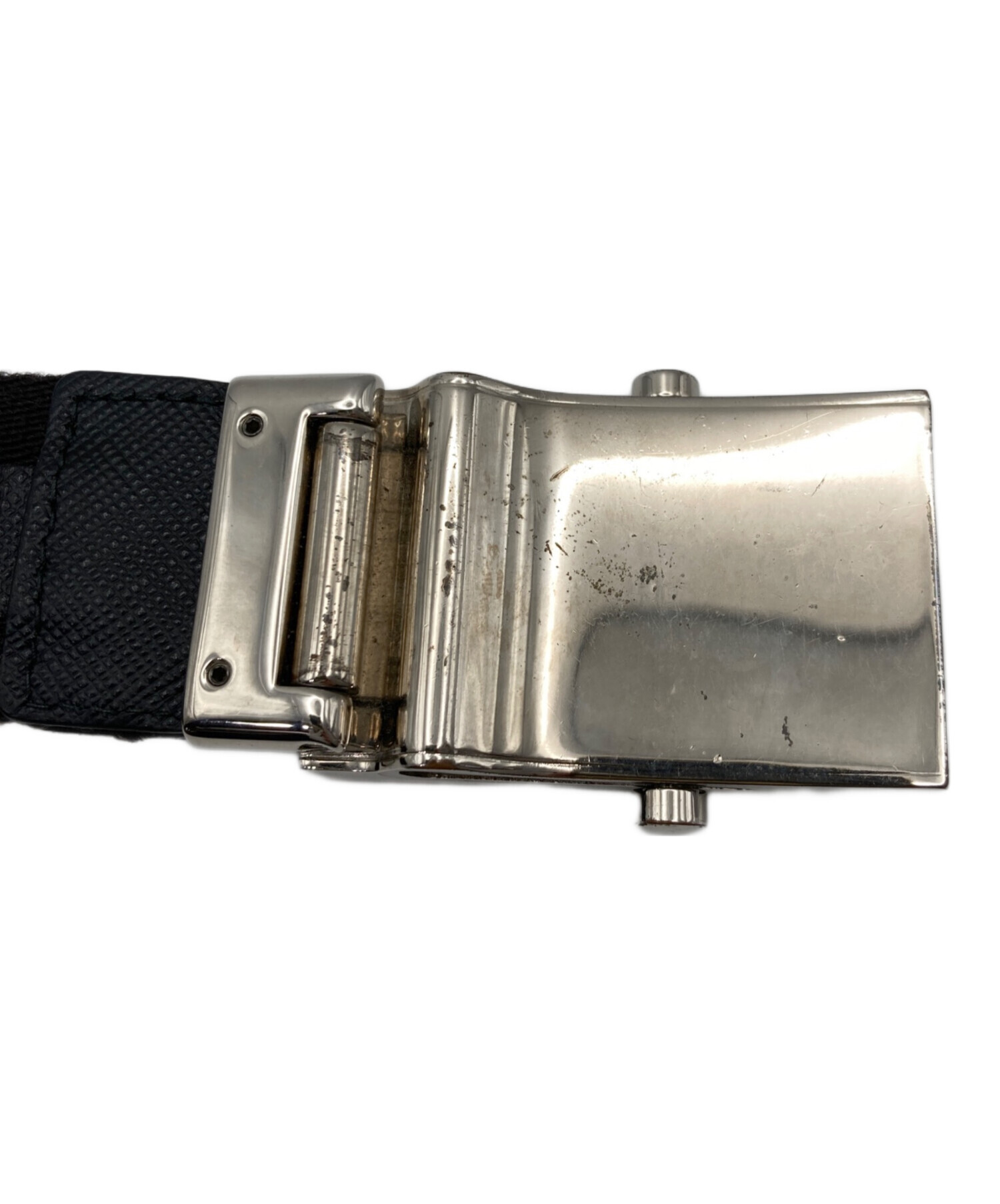 中古・古着通販】PRADA (プラダ) ロゴバックルガチャベルト ブラック