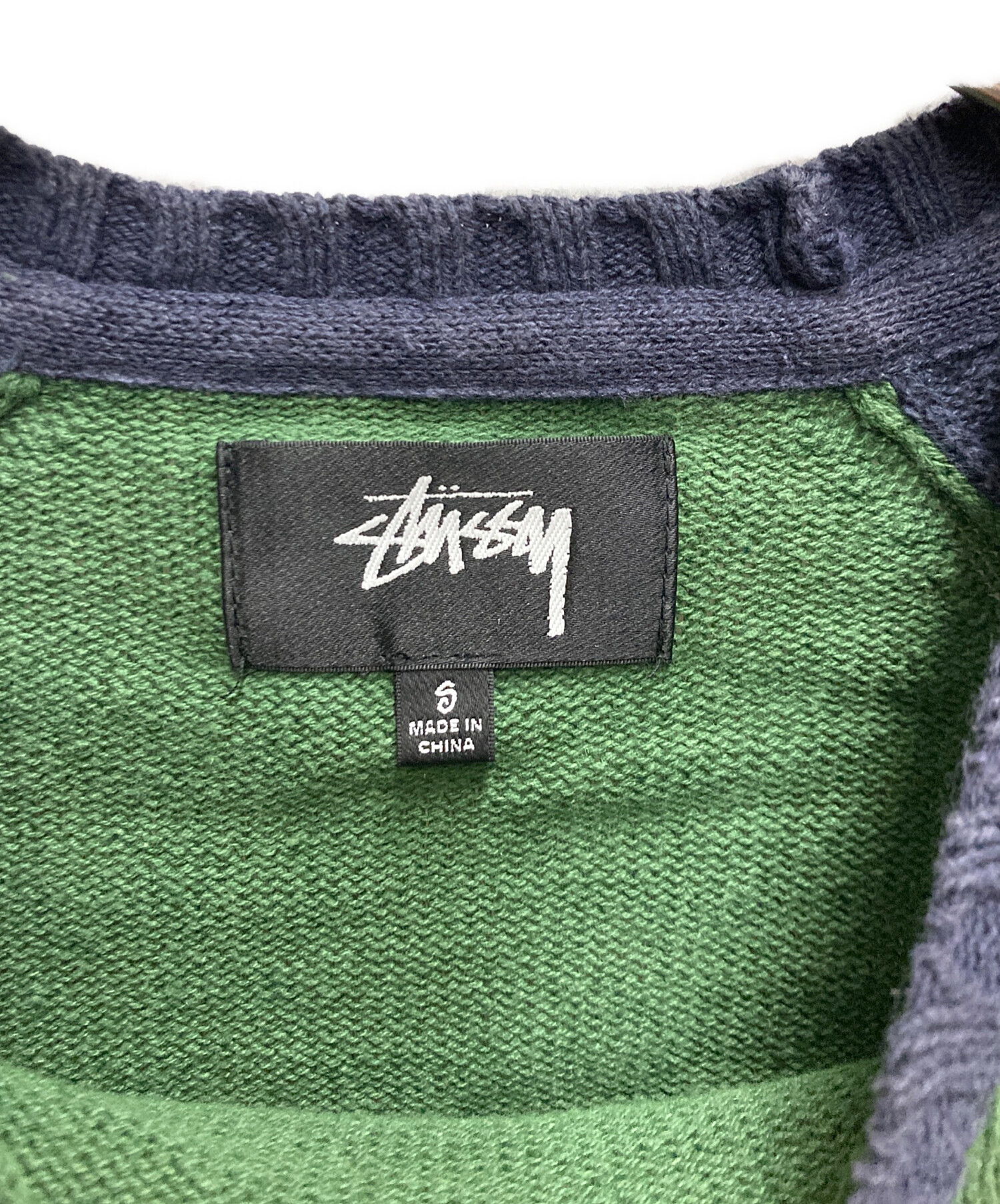 中古・古着通販】stussy (ステューシー) COLORBLOCKED RAGLAN KNIT