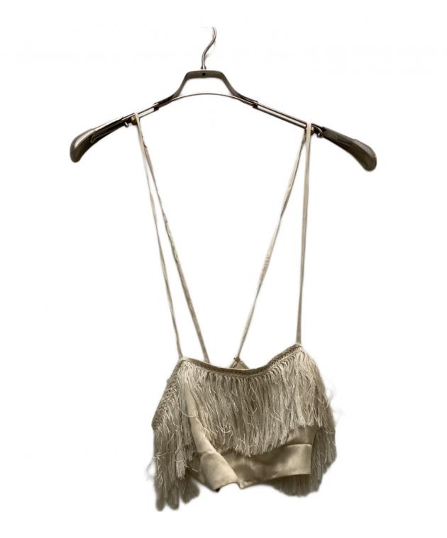 未使用 ERiKOKATORi エリコカトリ fringe silk camisole フリンジ シルク キャミソール トップス カットソー ノースリーブ F ベージュ レディース 古着 中古 USED 中古・古着通販】ERiKOKATORi (エリコカトリ) fringe silk camisole