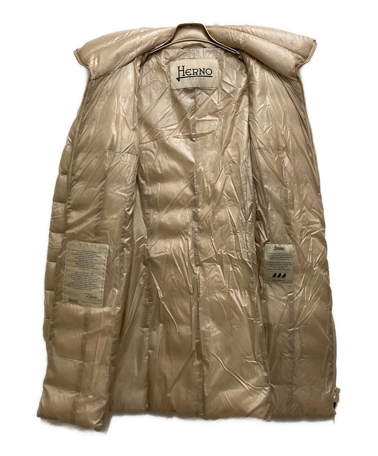 中古・古着通販】HERNO (ヘルノ) ダウンコート ベージュ サイズ:44