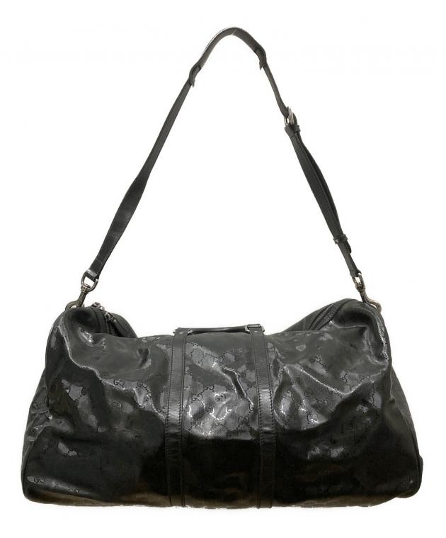 中古・古着通販】GUCCI (グッチ) PVCボストンバッグ ブラック