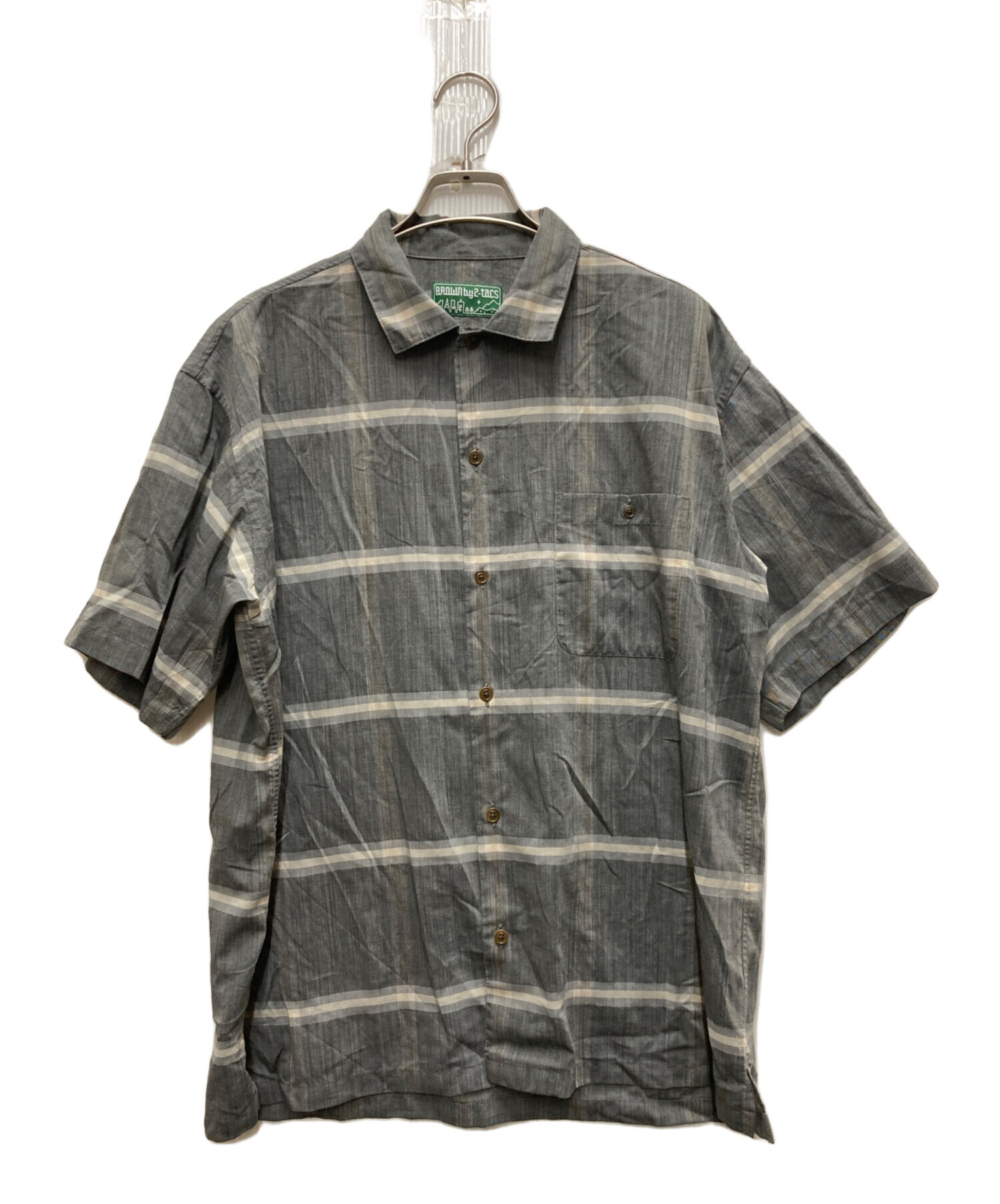 BROWN by 2-tacs 半袖シャツ グレー系 中古・古着通販】BROWN by 2-tacs (ブラウンバイツータックス) 半袖