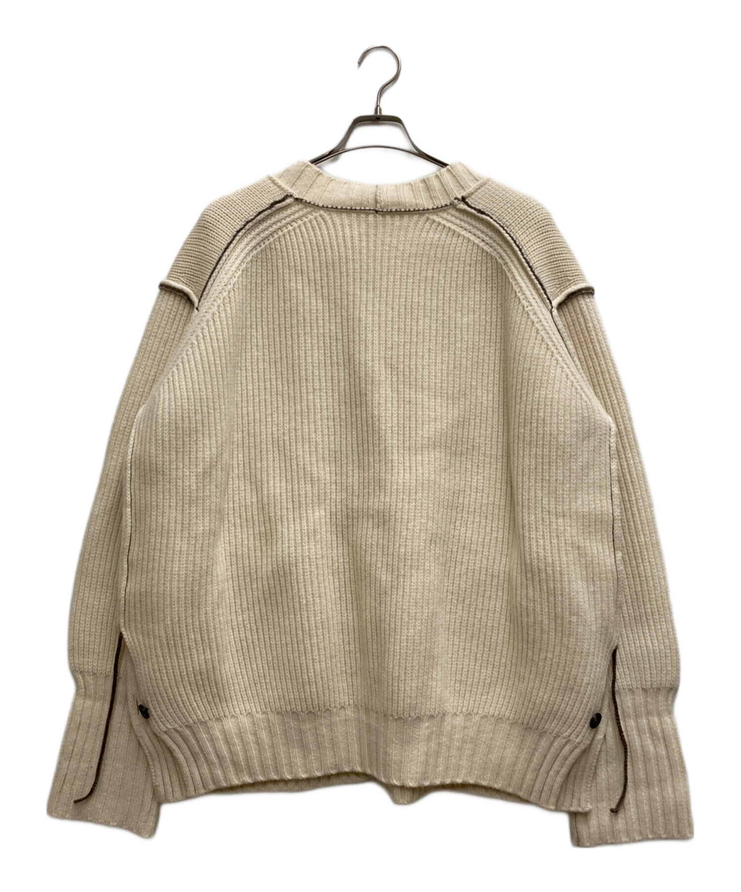 IHNN カーディガン レディース COLOR STITCH LOWGAUGE CARDIGAN(FREE BLACK): IHNN: WOMENS