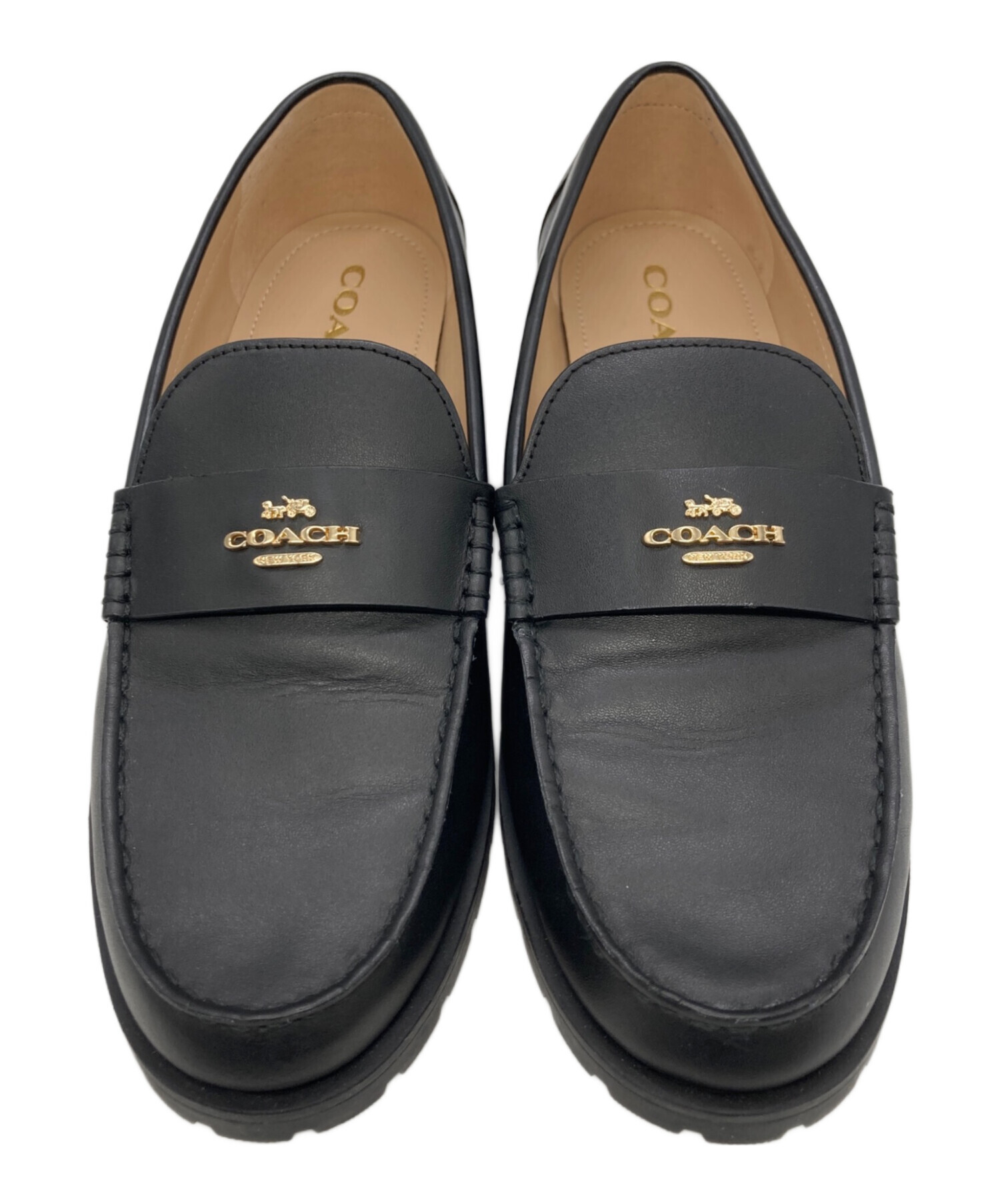 中古・古着通販】COACH (コーチ) ジャニーローファー ブラック サイズ