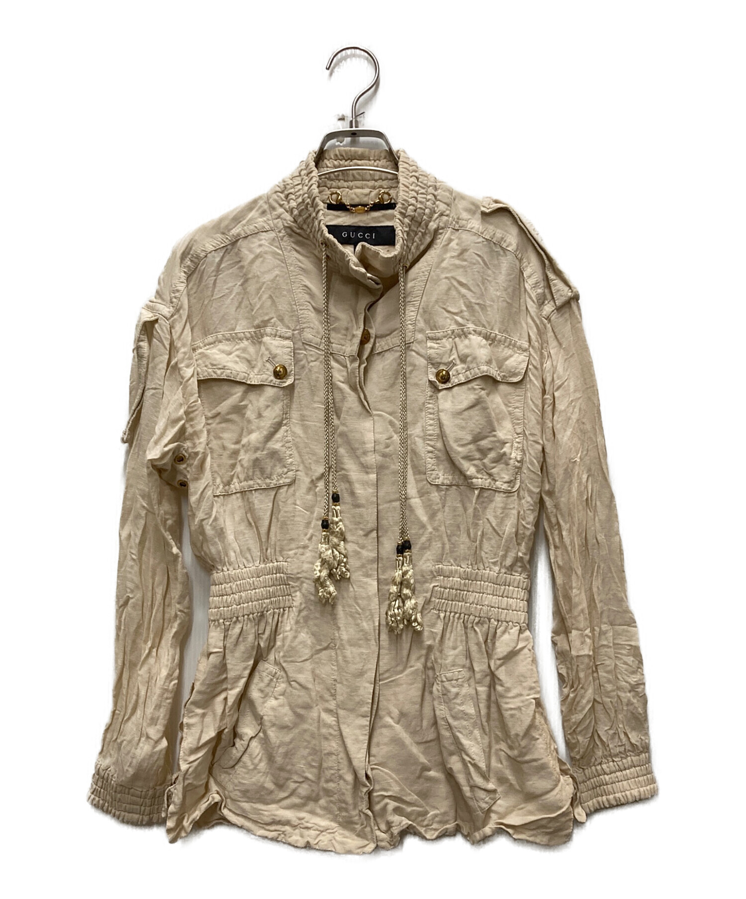 中古・古着通販】GUCCI (グッチ) リネンジャケット ベージュ サイズ:38 