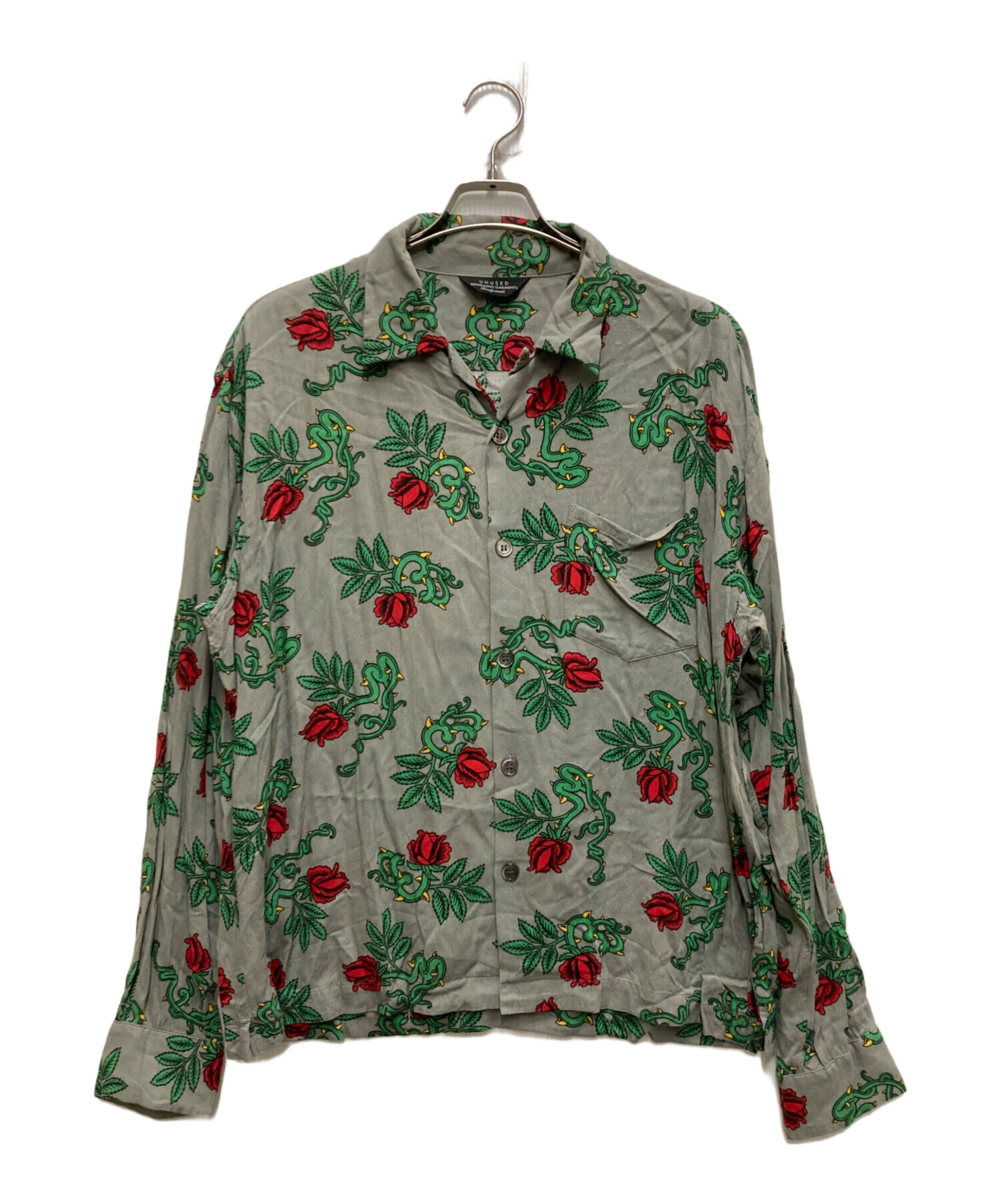 中古・古着通販】UNUSED (アンユーズド) ROSE SHIRT グリーン サイズ:L
