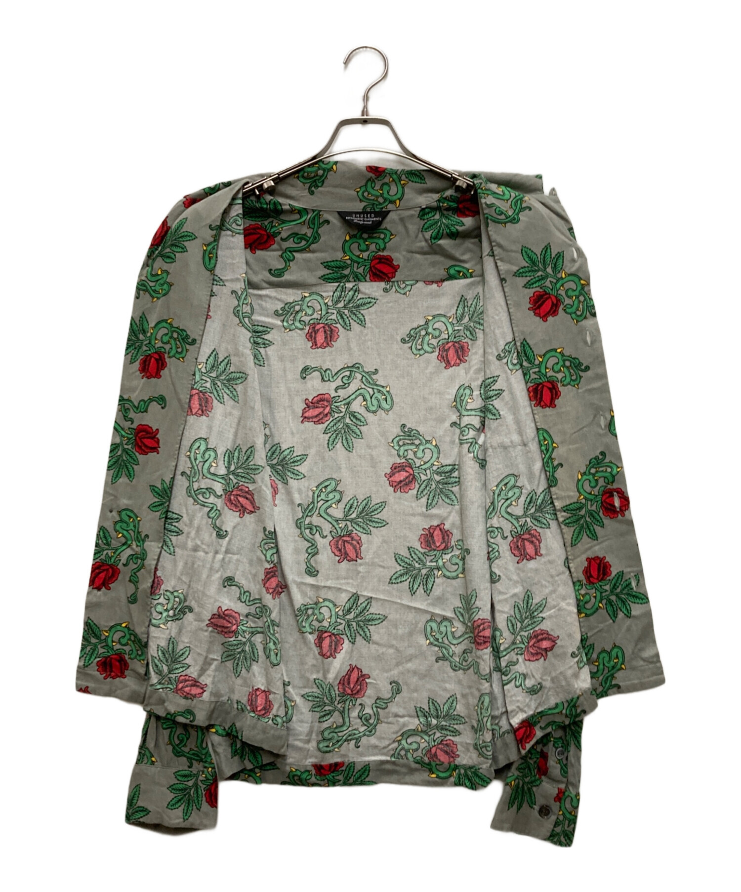 中古・古着通販】UNUSED (アンユーズド) ROSE SHIRT グリーン サイズ:L