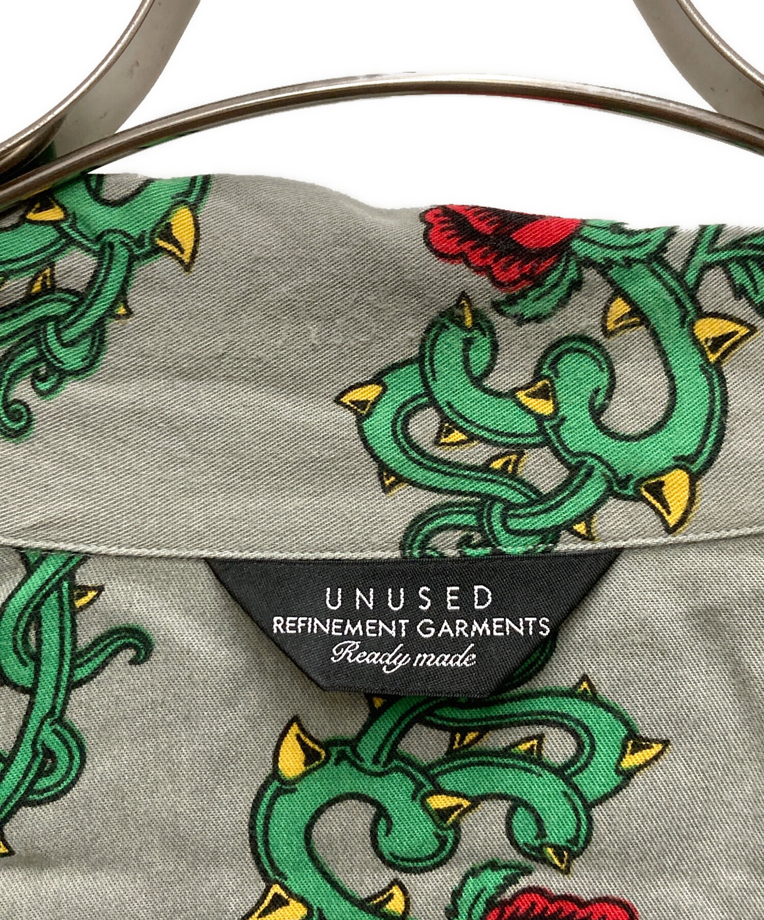 中古・古着通販】UNUSED (アンユーズド) ROSE SHIRT グリーン サイズ:L