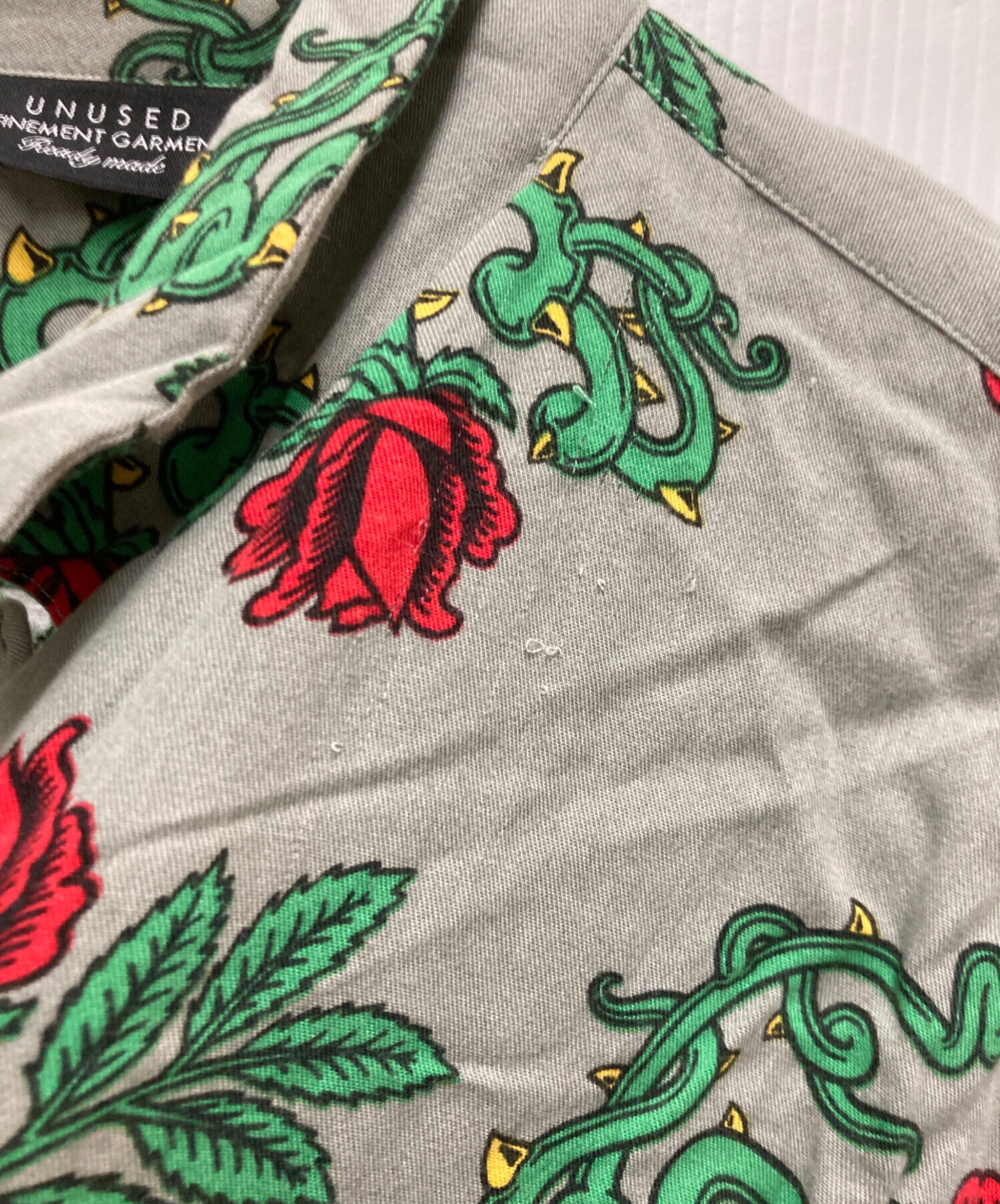 中古・古着通販】UNUSED (アンユーズド) ROSE SHIRT グリーン サイズ:L
