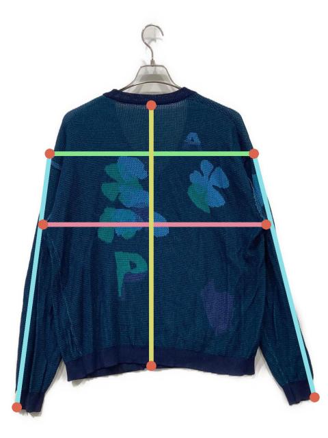 中古・古着通販】PAMM (パム) 紙絵花のメッシュカーディガン ネイビー