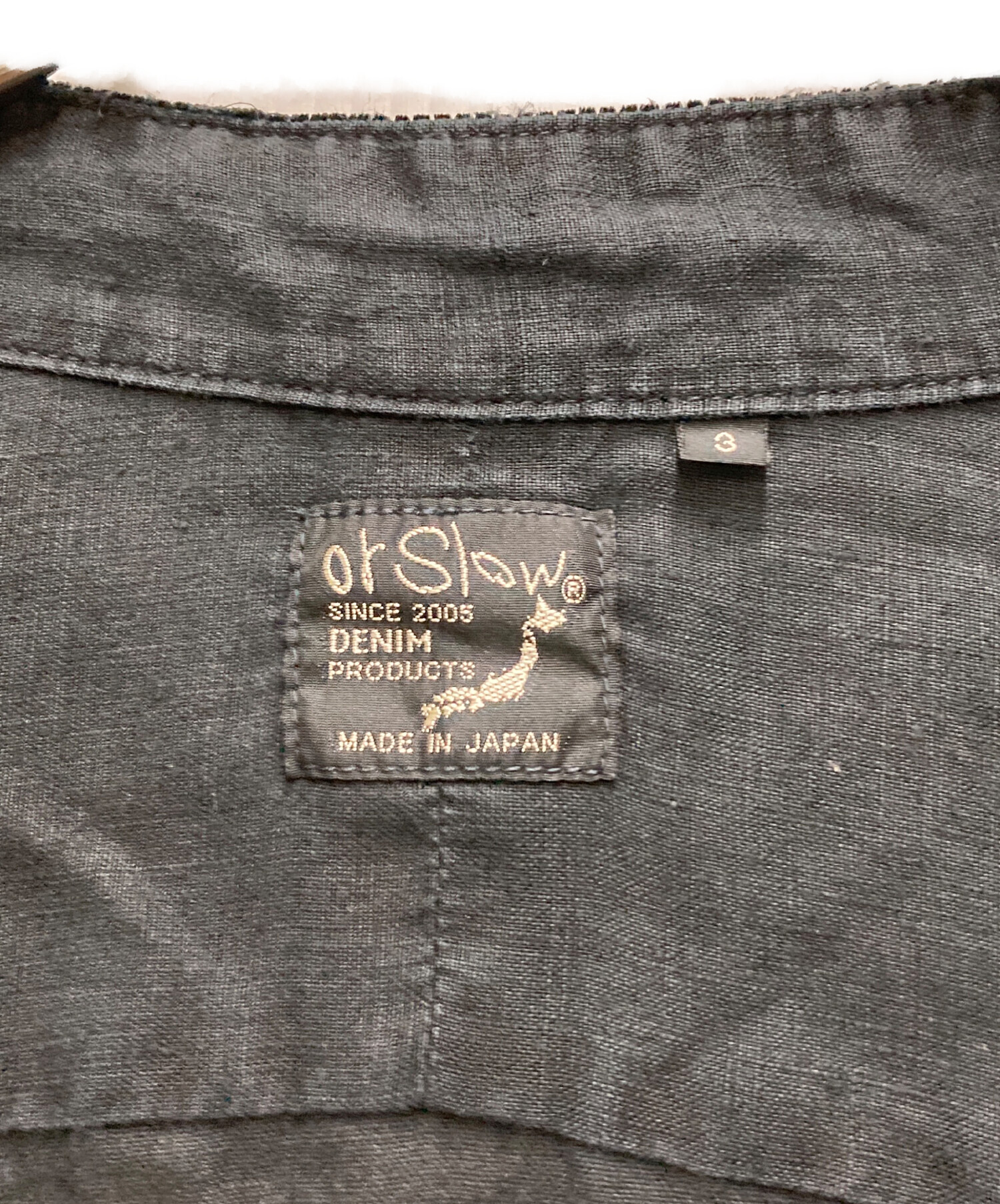 中古・古着通販】orSlow (オアスロウ) リネン100% ノーカラーシャツ