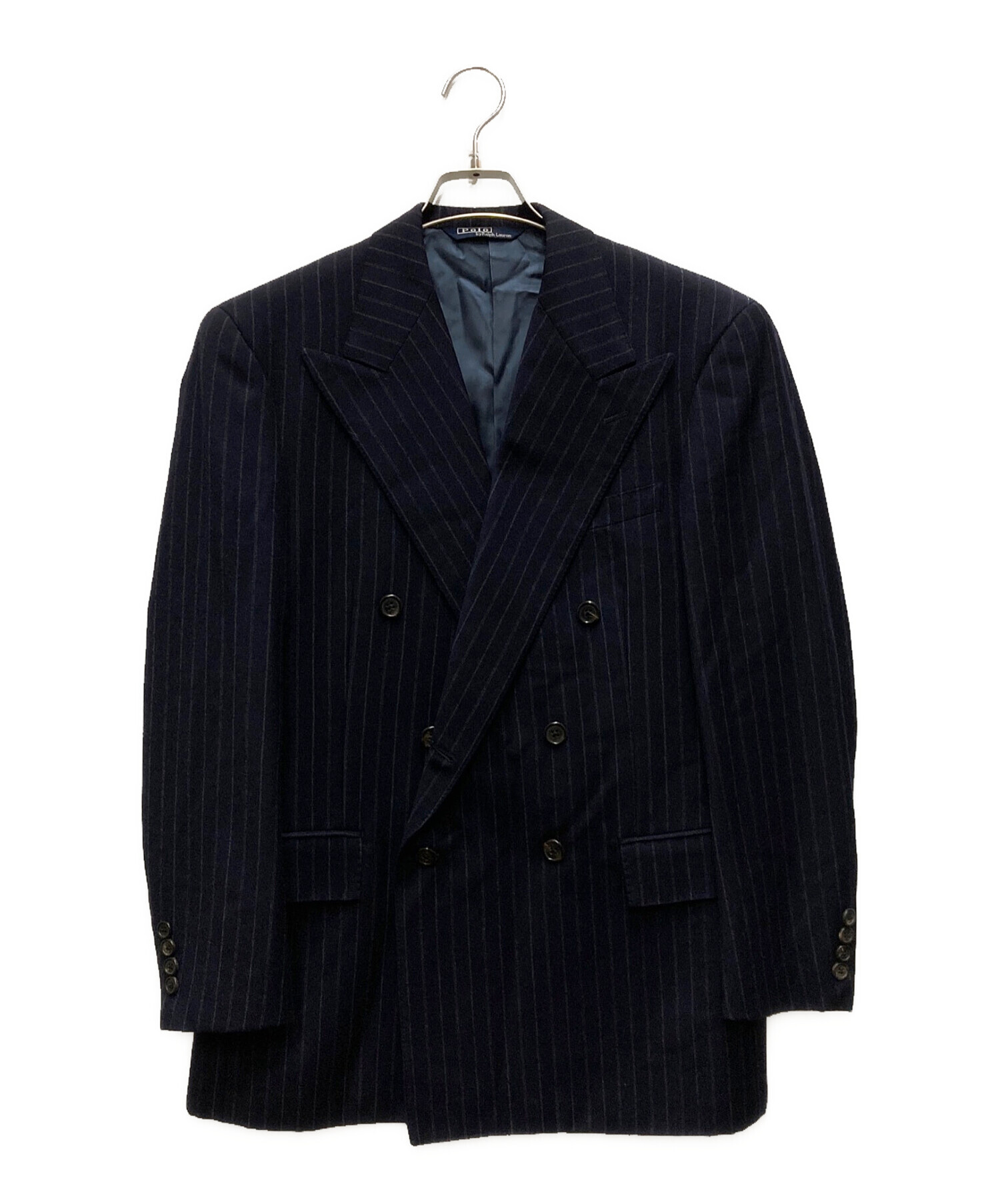 ポロラルフローレン　セットアップ　スーツ　ストライプ　ダブル　90’s 80’s 中古・古着通販】POLO RALPH LAUREN (ポロ・ラルフローレン) 80s～90s
