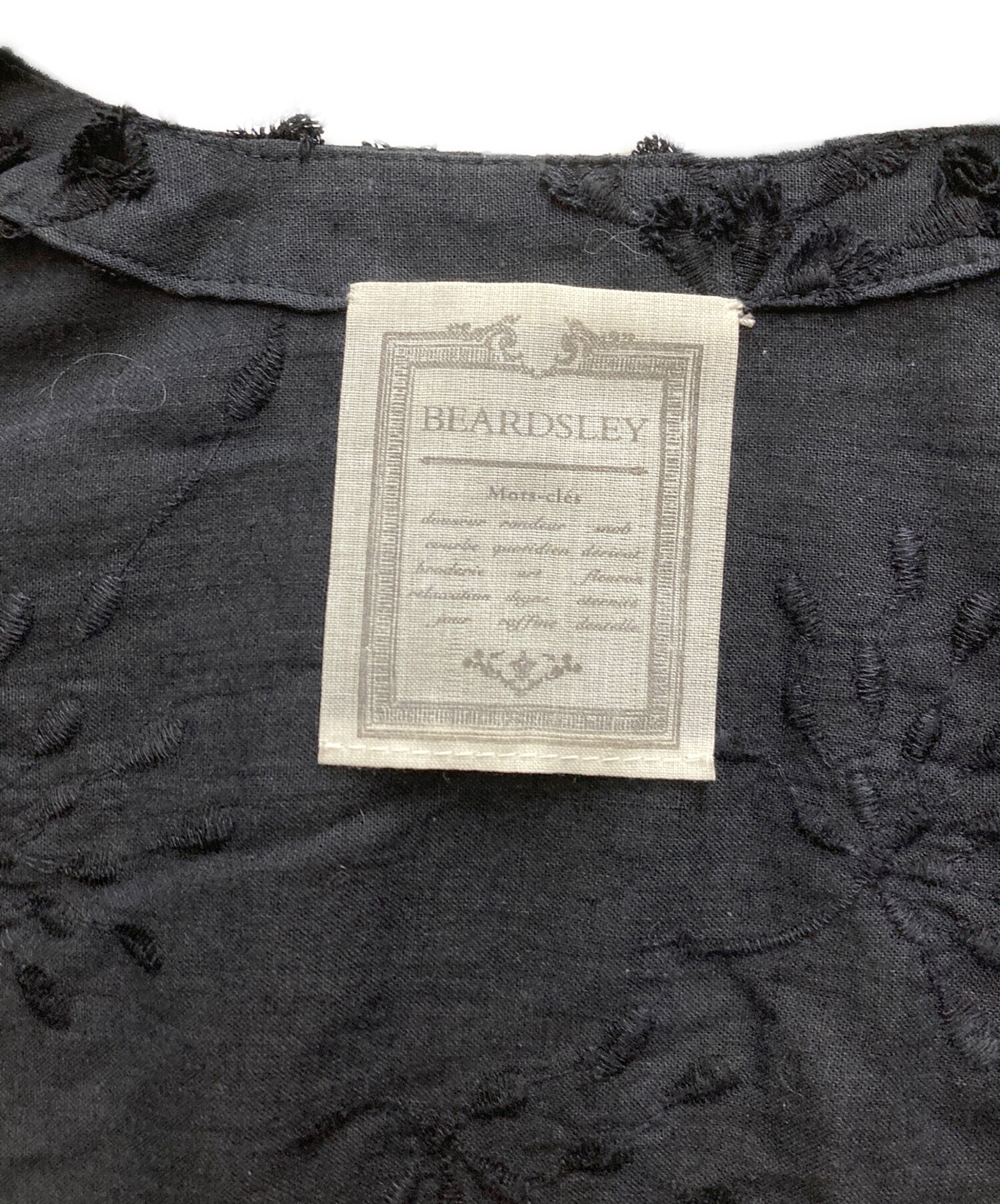 中古・古着通販】BEARDSLEY (ビアズリー) 刺繍羽織ワンピース ブラック