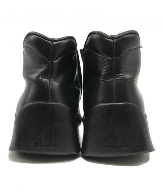プラダ　PRADAレザー&ナイロン　バックルブーツ　黒　サイズ5 1/2 中古 中古・古着通販】PRADA (プラダ) サイドゴアブーツ ブラック サイズ:5