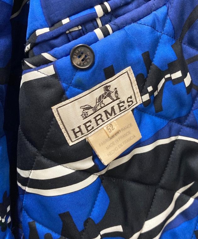 良品 HERMES 80's 90's ラムレザー ボンバー ジャケット 52 中古・古着通販】HERMES (エルメス) ボンバージャケット ネイビー