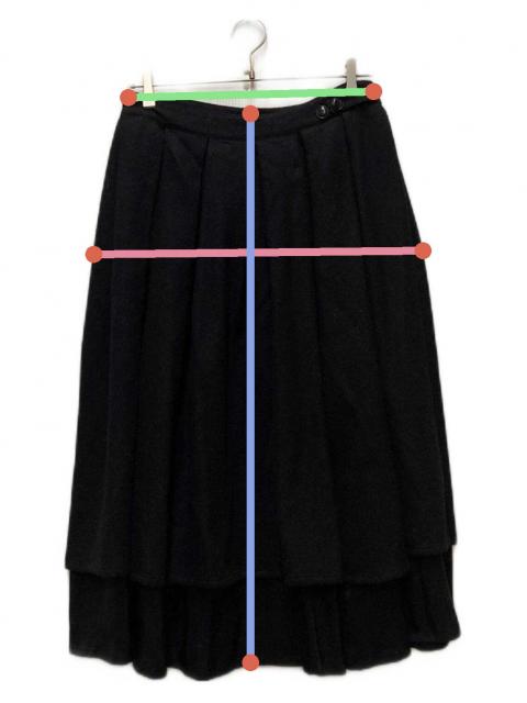 y's ワイズ ウール フランネル バック ドレープ スカート ブラック y's ワイズ ウール フランネル バック ドレープ スカート ブラック