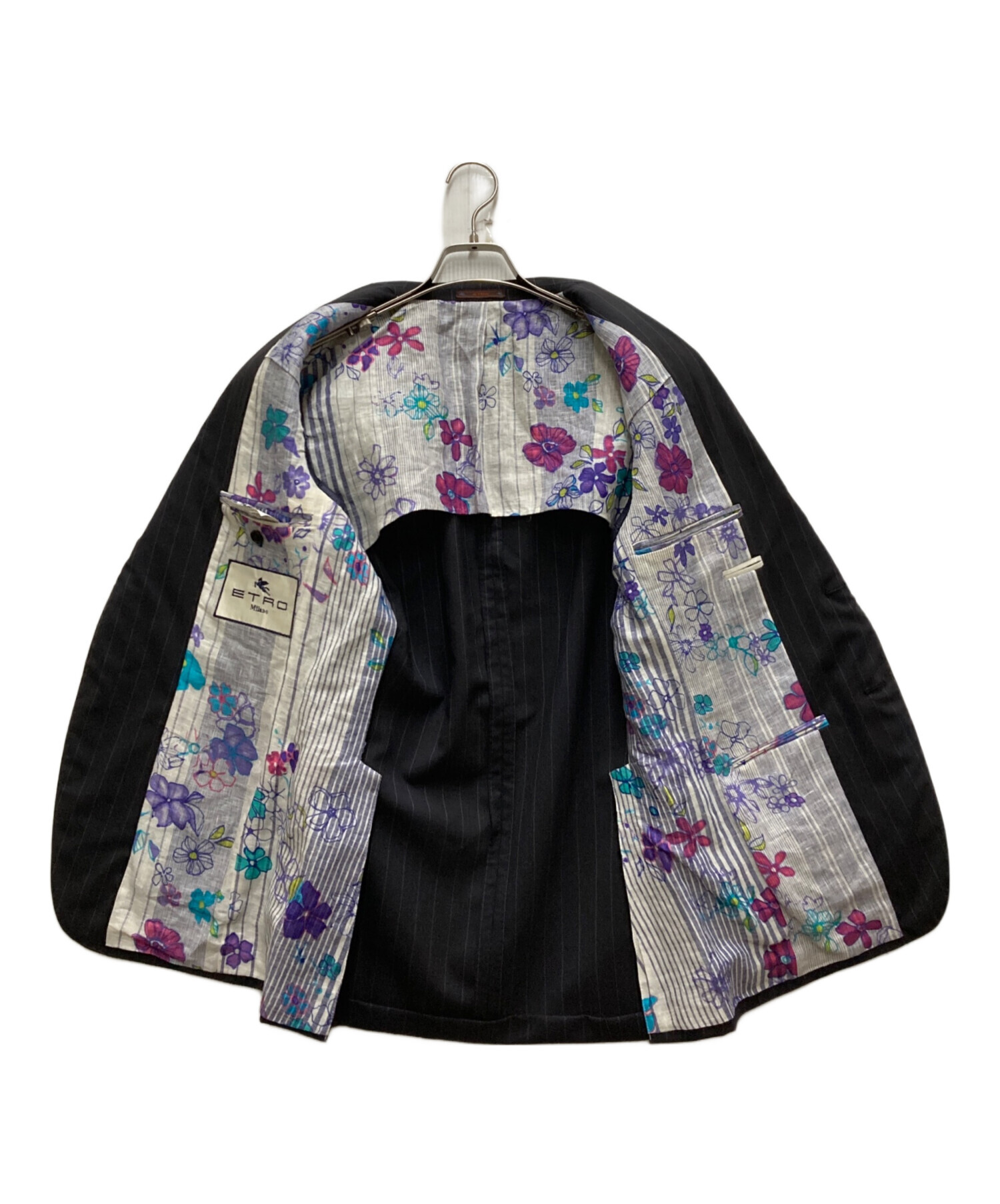 中古・古着通販】ETRO (エトロ) ウールジャケット ネイビー サイズ:46