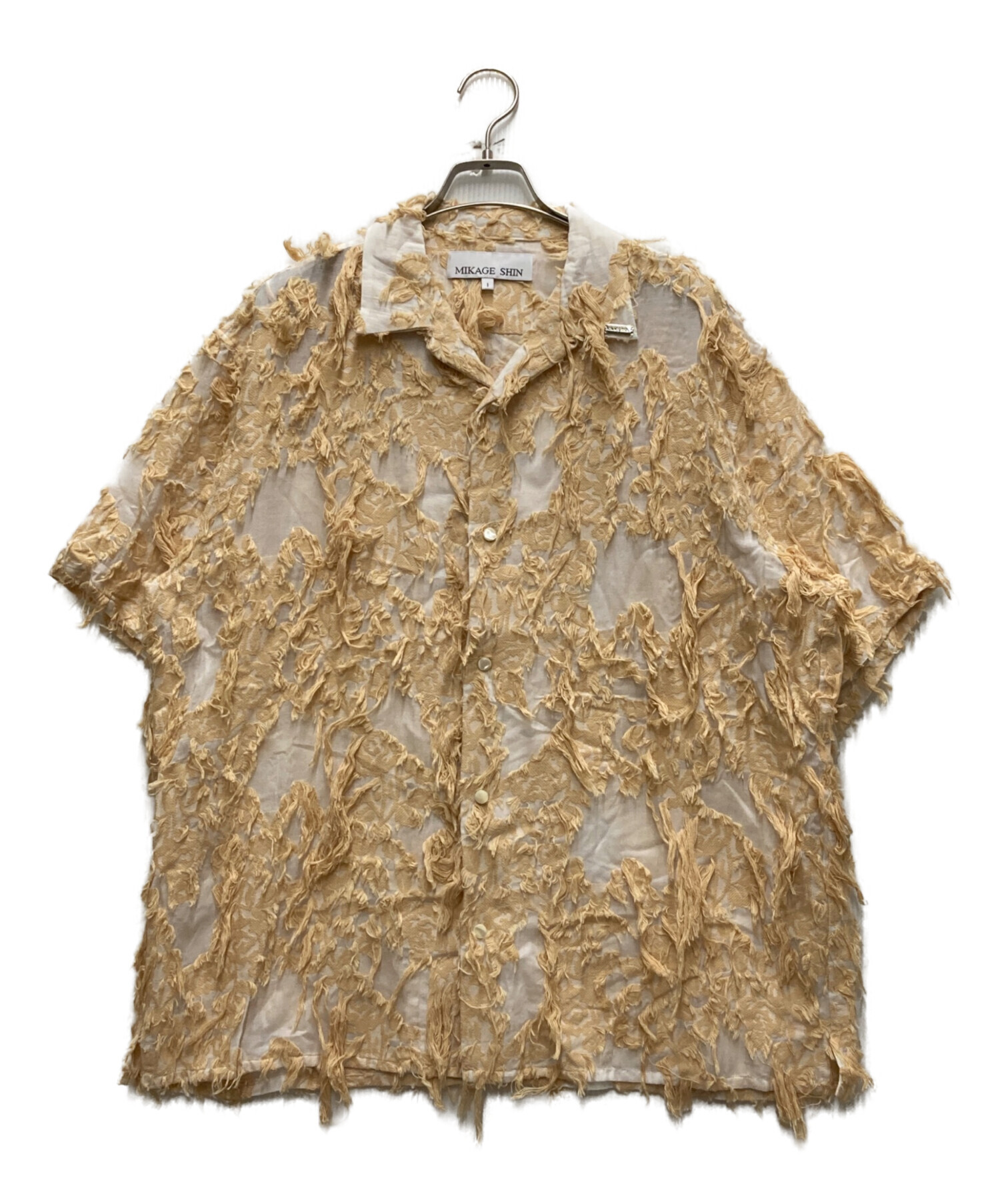 中古・古着通販】MIKAGE SHIN (ミカゲ シン) Cut Jacquard Half Shirt