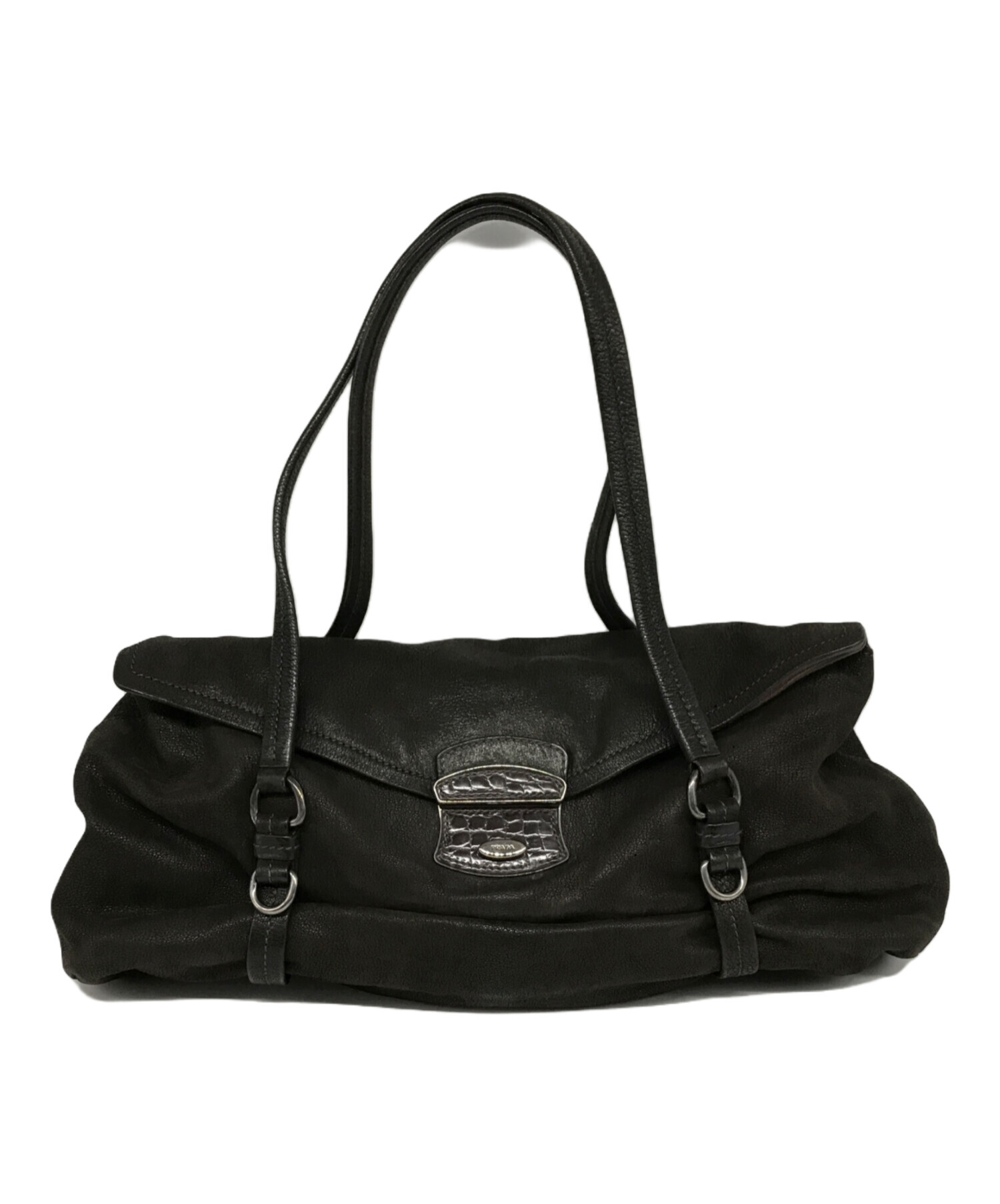 PRADA プラダ ブラウンレザー フラップ式ショルダーバッグ BR2758 PRADA プラダ ブラウンレザー フラップ式ショルダーバッグ BR2758 楽天