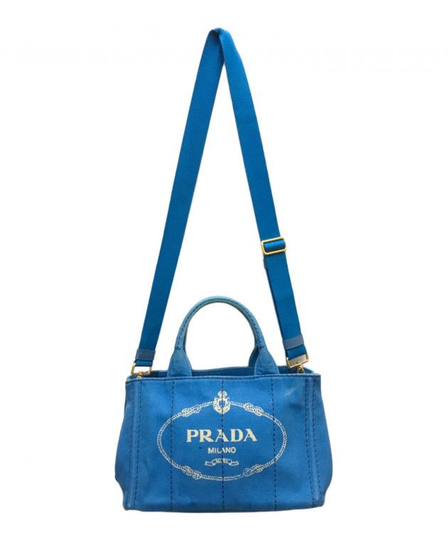 中古・古着通販】PRADA (プラダ) カナパ2wayミニトートバッグ ブルー