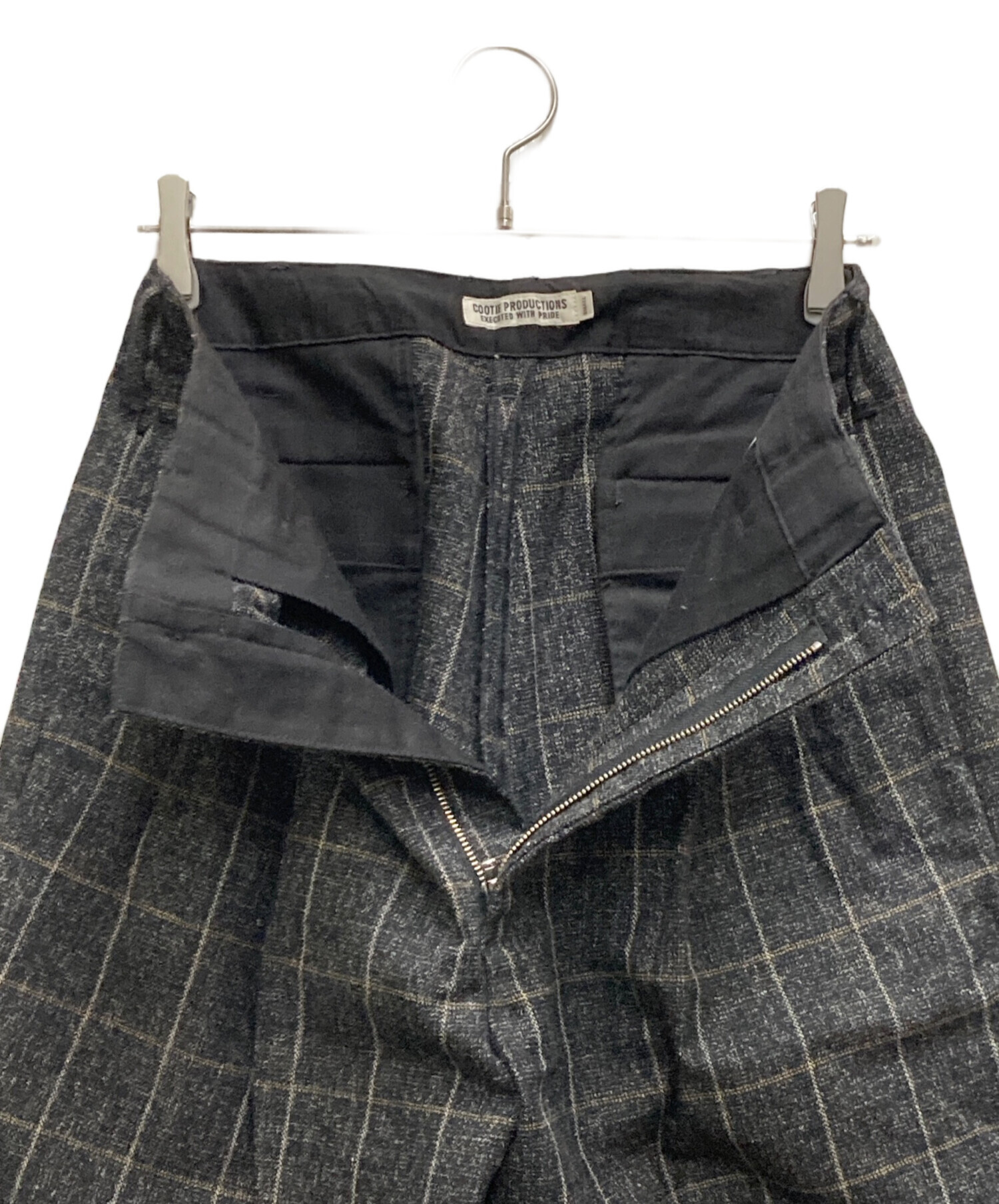 中古・古着通販】COOTIE (クーティー) ウールチェックパンツ グレー