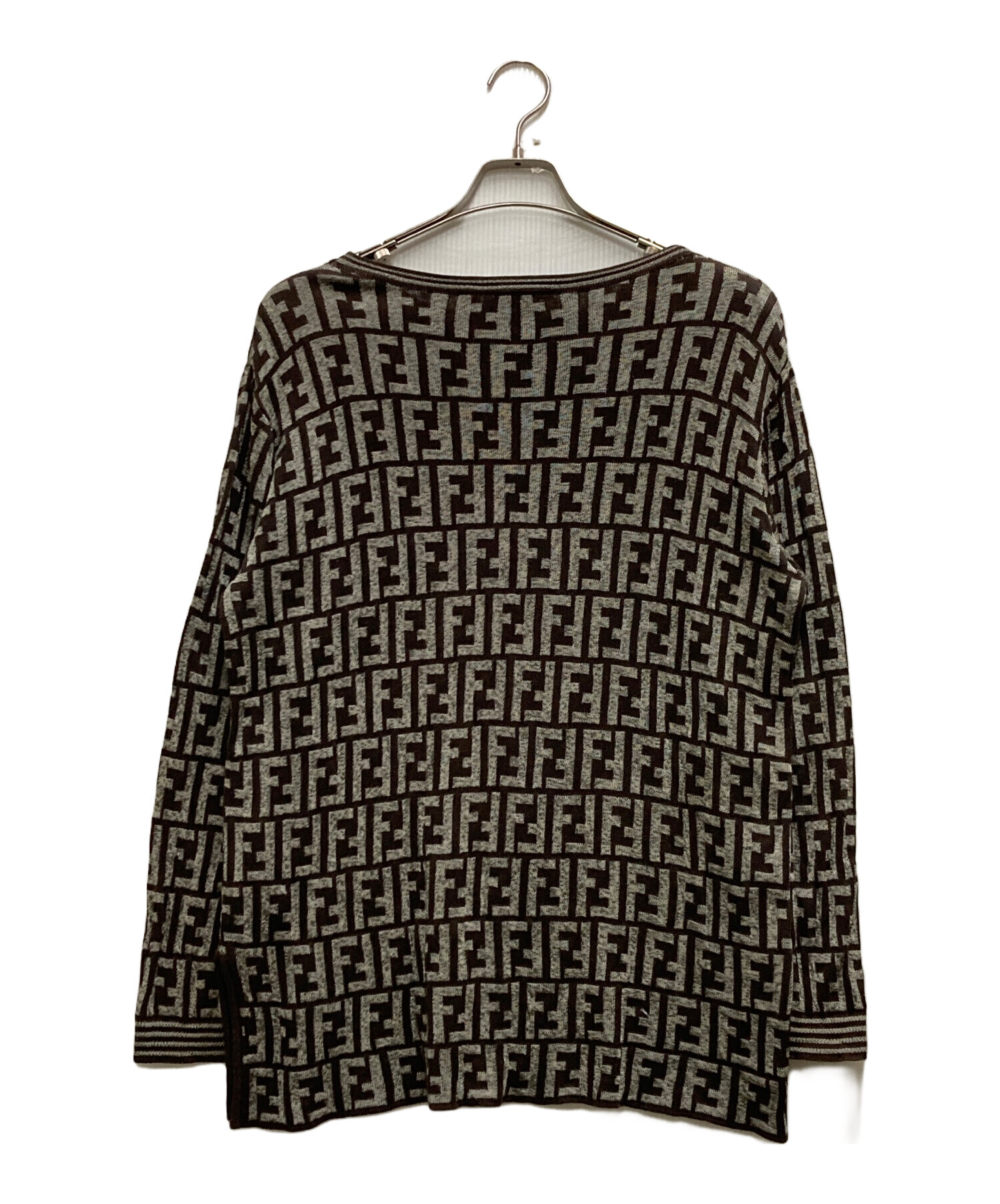 2411701-008 FENDI フェンディ ズッカ柄 ストライプ タオルケット 
