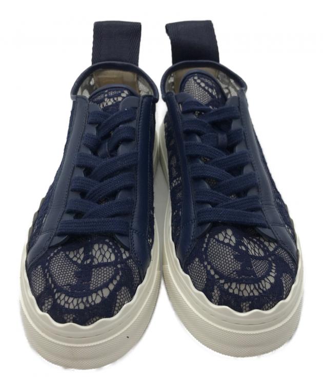 中古・古着通販】Chloe (クロエ) Lauren /レーススニーカー ネイビー 