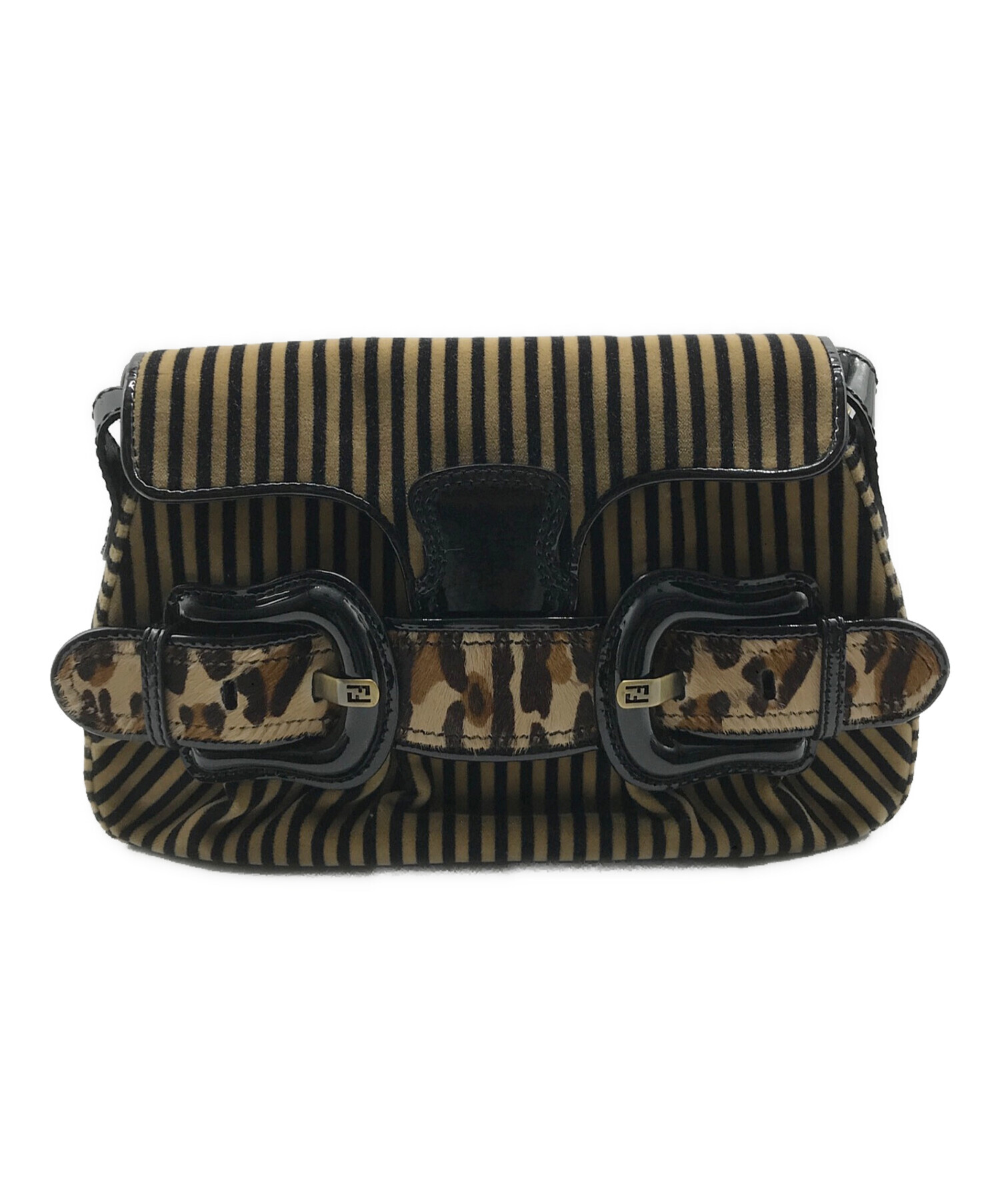 中古・古着通販】FENDI (フェンディ) ハラコ切替ワンショルダーバッグ 