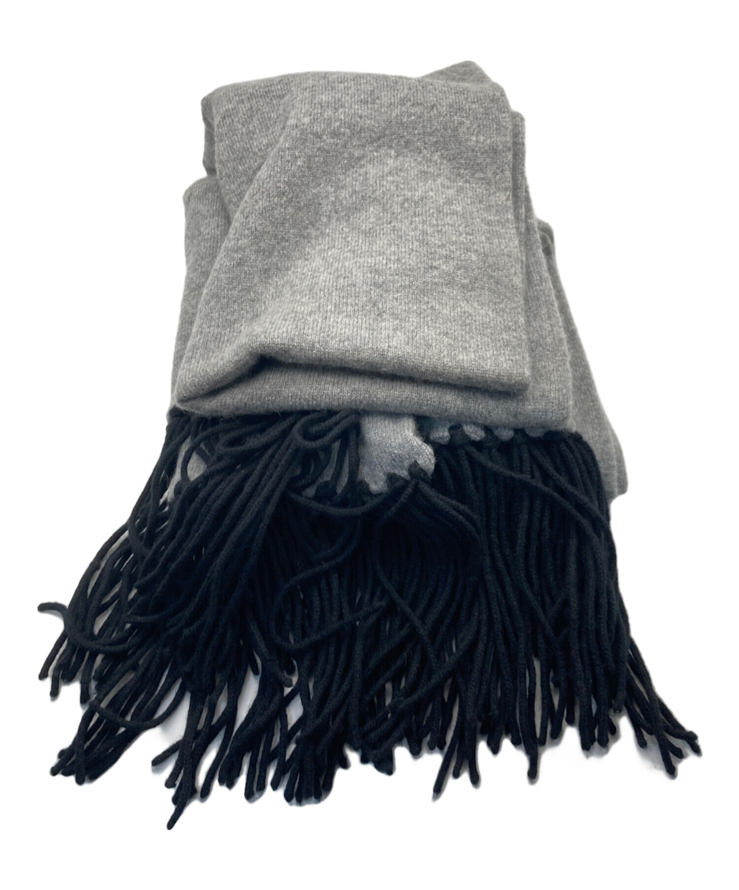 CHANEL カシミヤ マフラー グレー　未使用 中古・古着通販】CHANEL (シャネル) カシミヤフリンジマフラー グレー