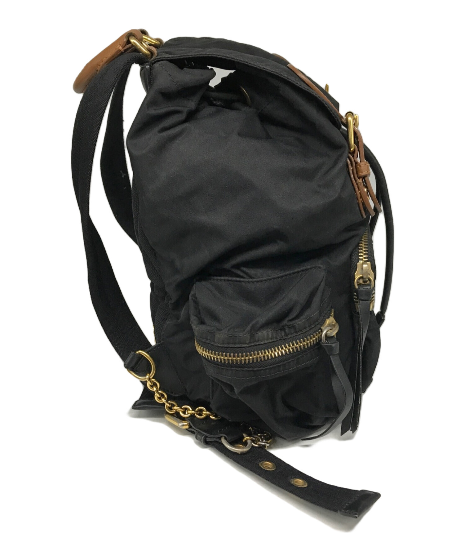 中古・古着通販】BURBERRY (バーバリー) ナイロンリュック ブラック