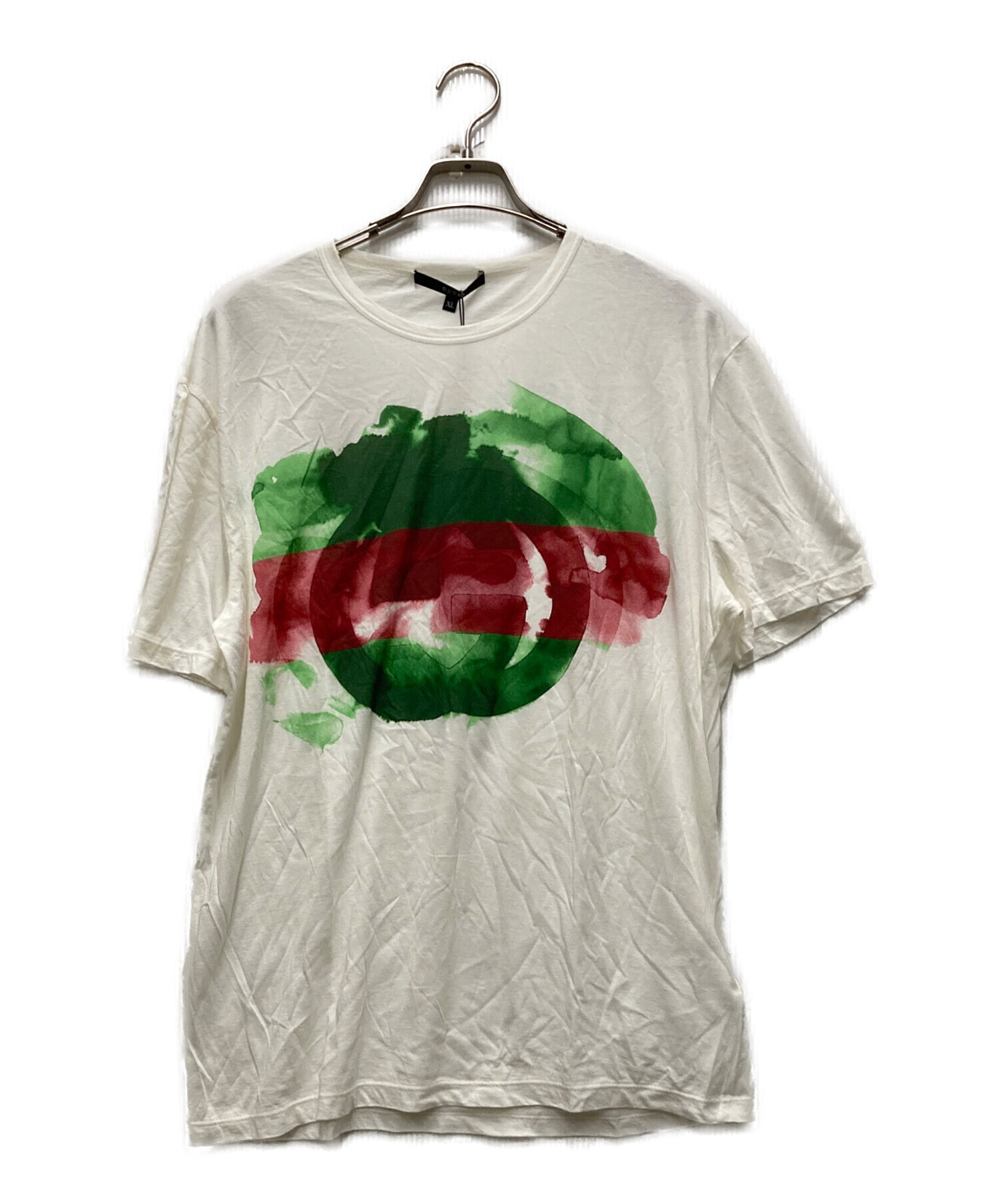 GUCCI ロゴプリント Tシャツ サイズ6 中古・古着通販】GUCCI (グッチ) ペイントロゴプリントTシャツ
