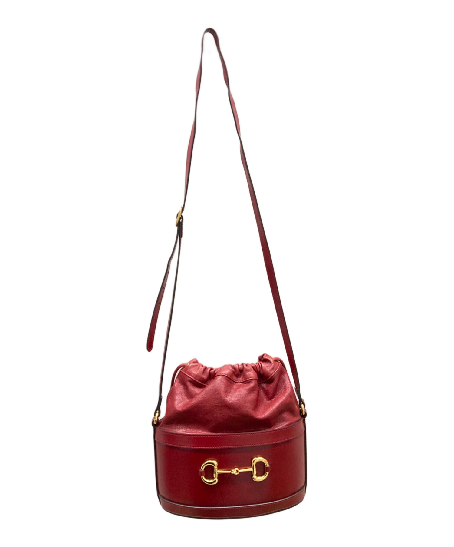 中古・古着通販】GUCCI (グッチ) ホースビット バケットバッグ レッド 