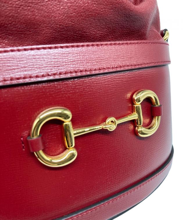 中古・古着通販】GUCCI (グッチ) ホースビット バケットバッグ レッド