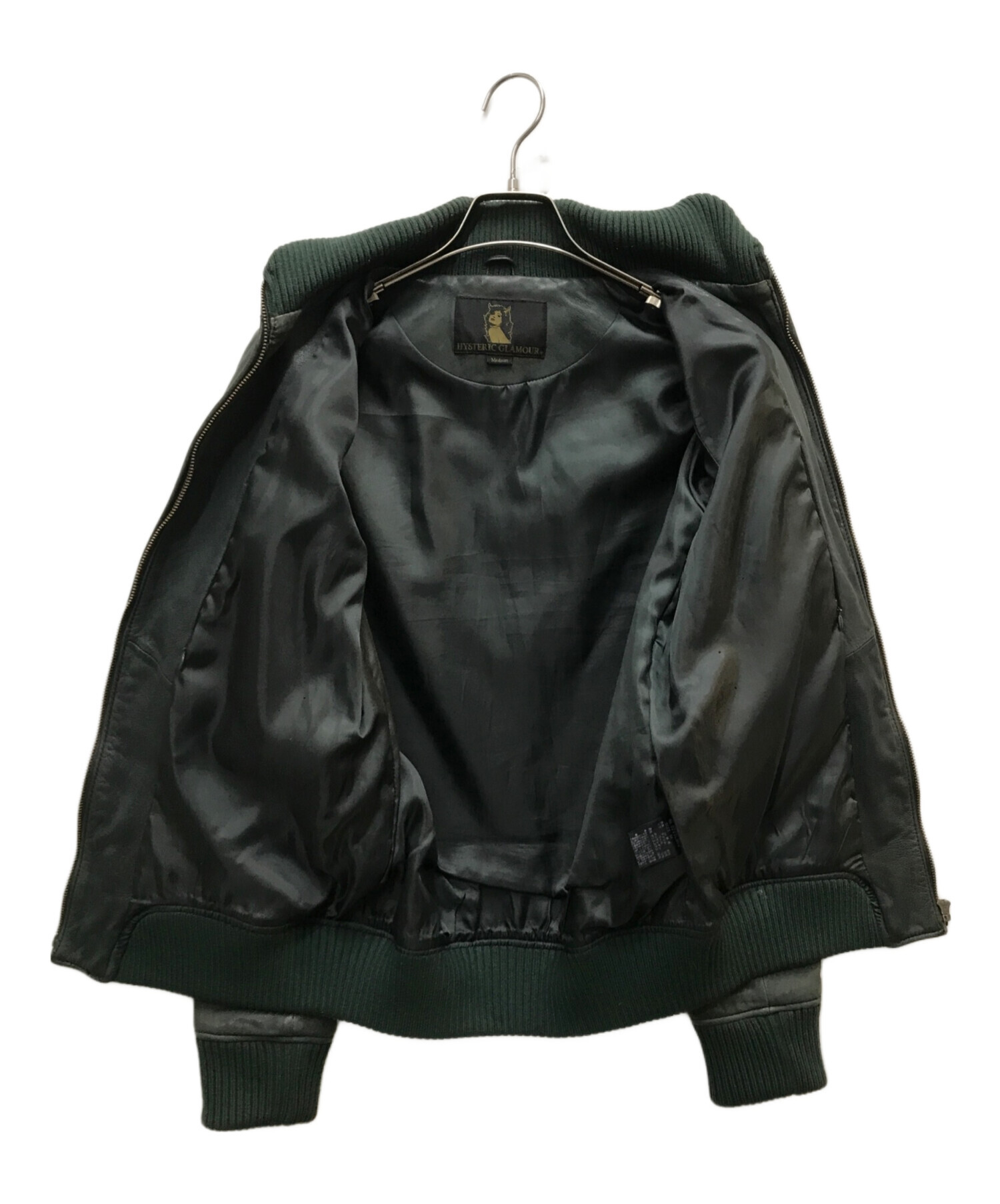 ヒステリックグラマー　ダークグリーン レザージャケット 中古・古着通販】Hysteric Glamour (ヒステリックグラマー) レザー