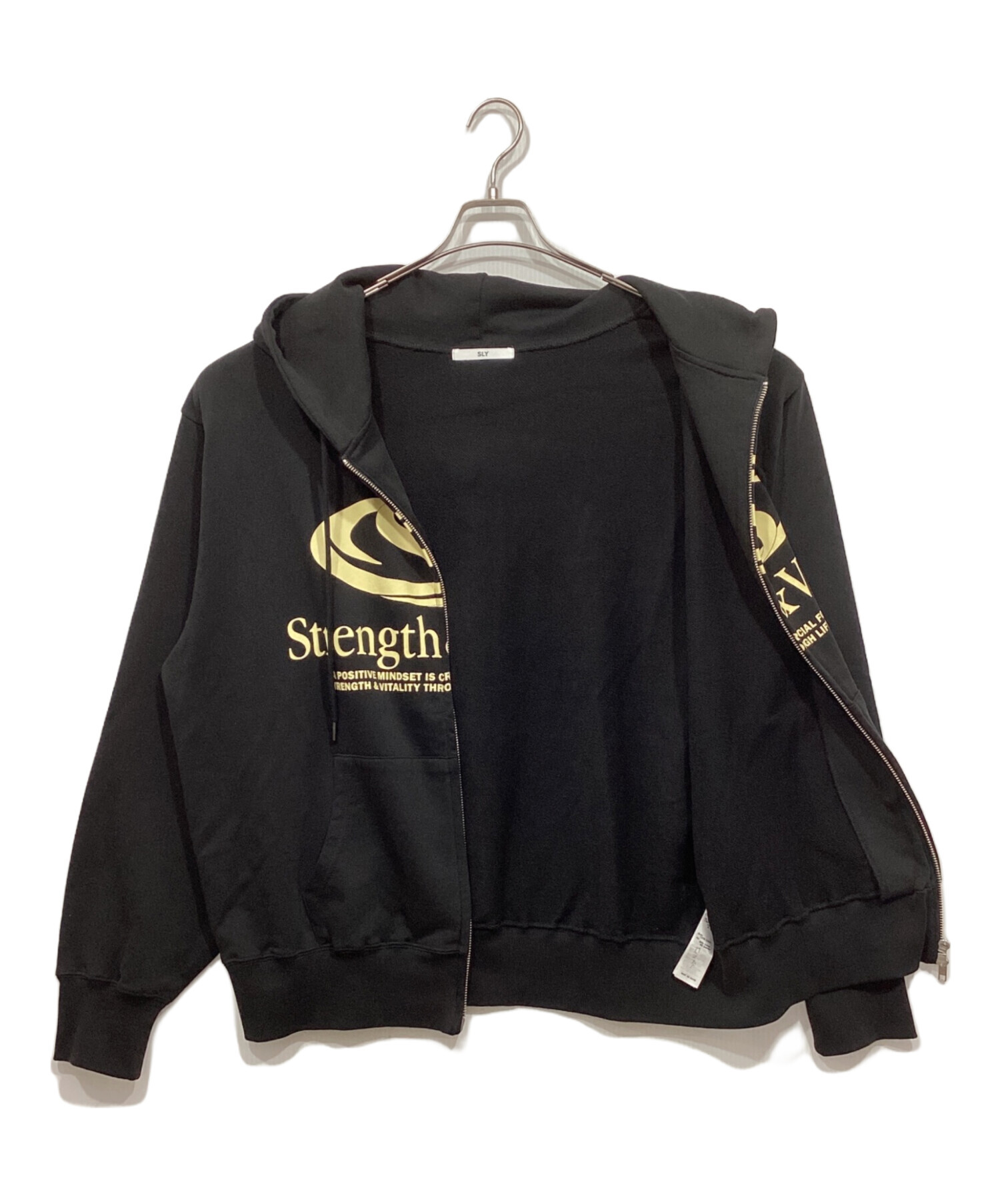 中古・古着通販】SLY (スライ) PRINT OVER HOODIE ブラック サイズ