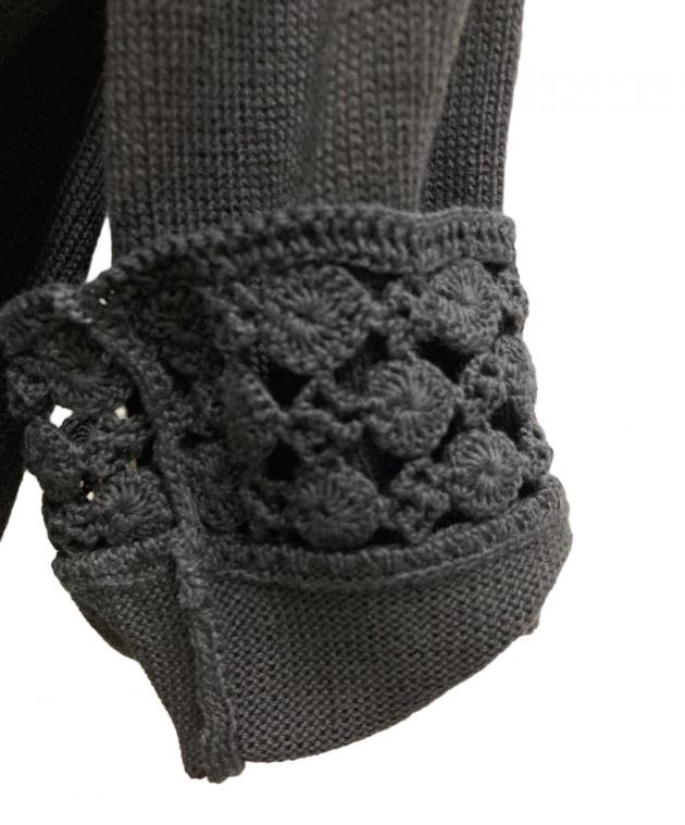 中古・古着通販】CHANEL (シャネル) 透かし編みカーディガン ブラック